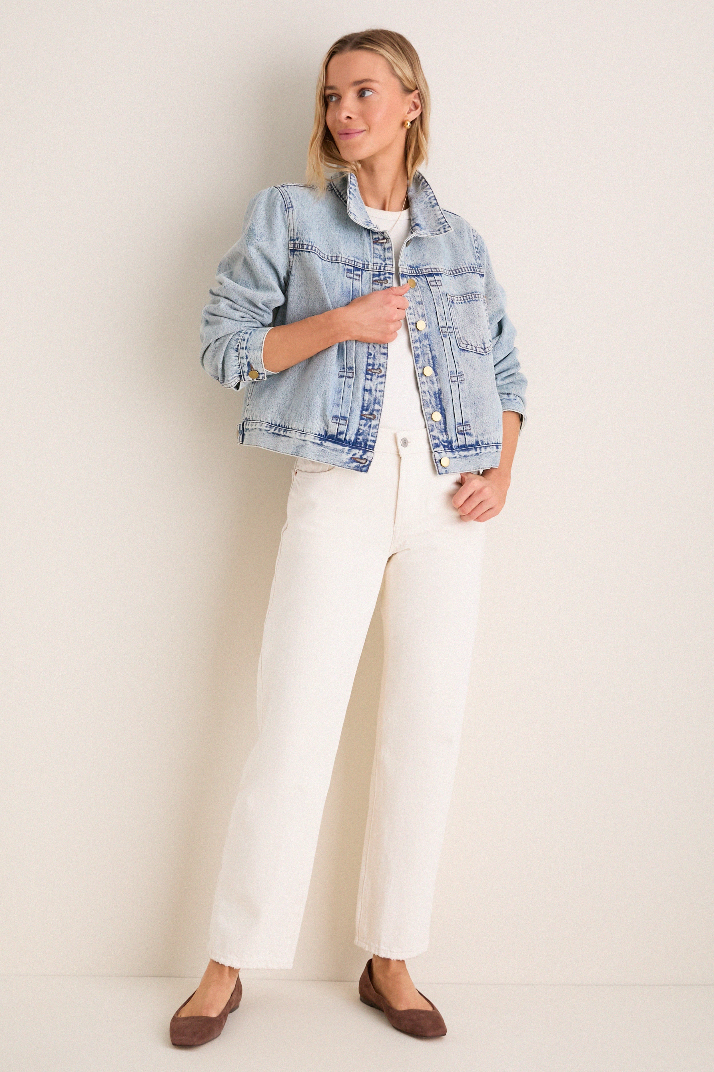 Fur Collar Sherwood Denim Jacket - Image 6