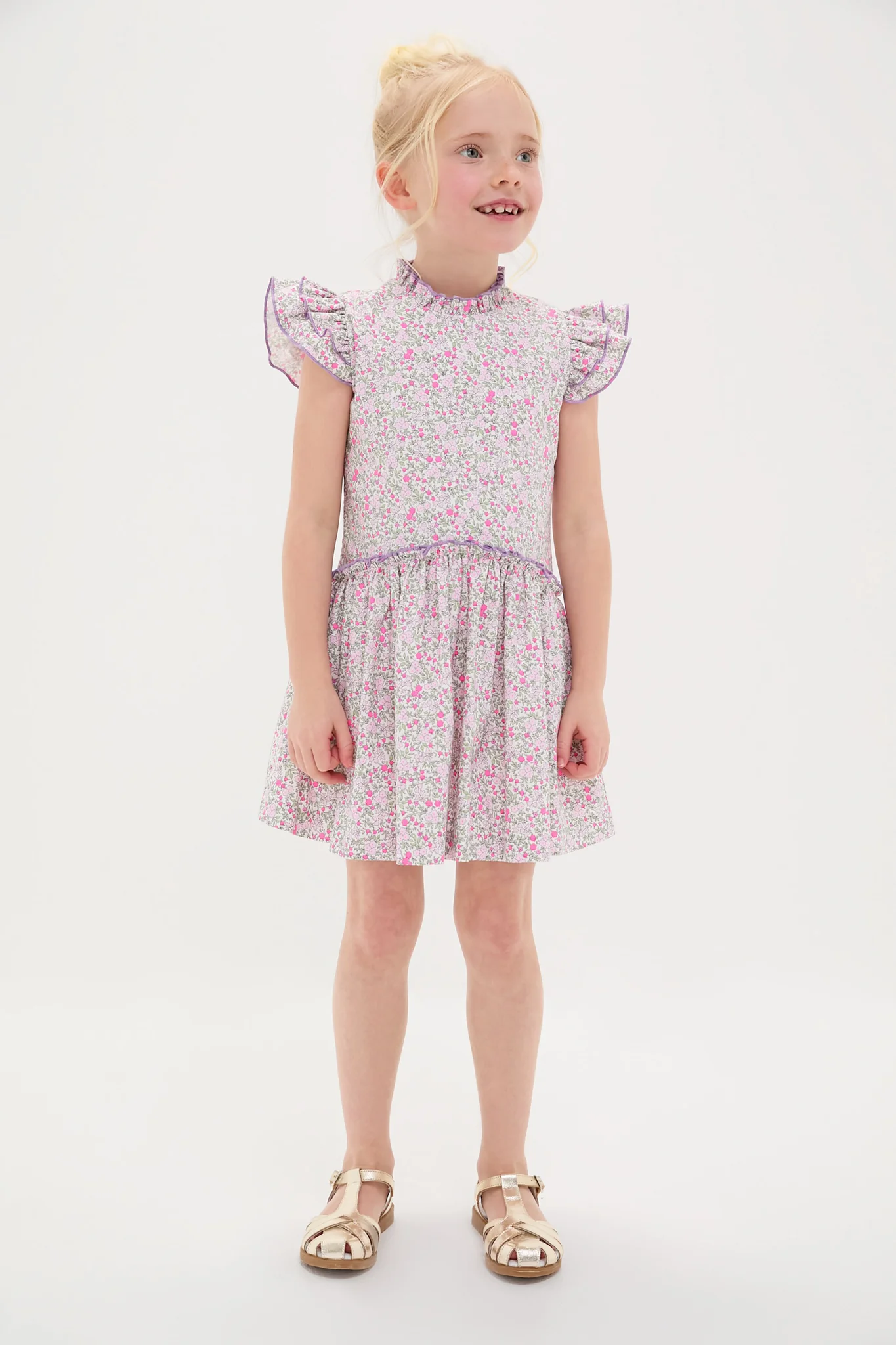 Fuschia Floral Filomena Drop Waist Dress - Image 5