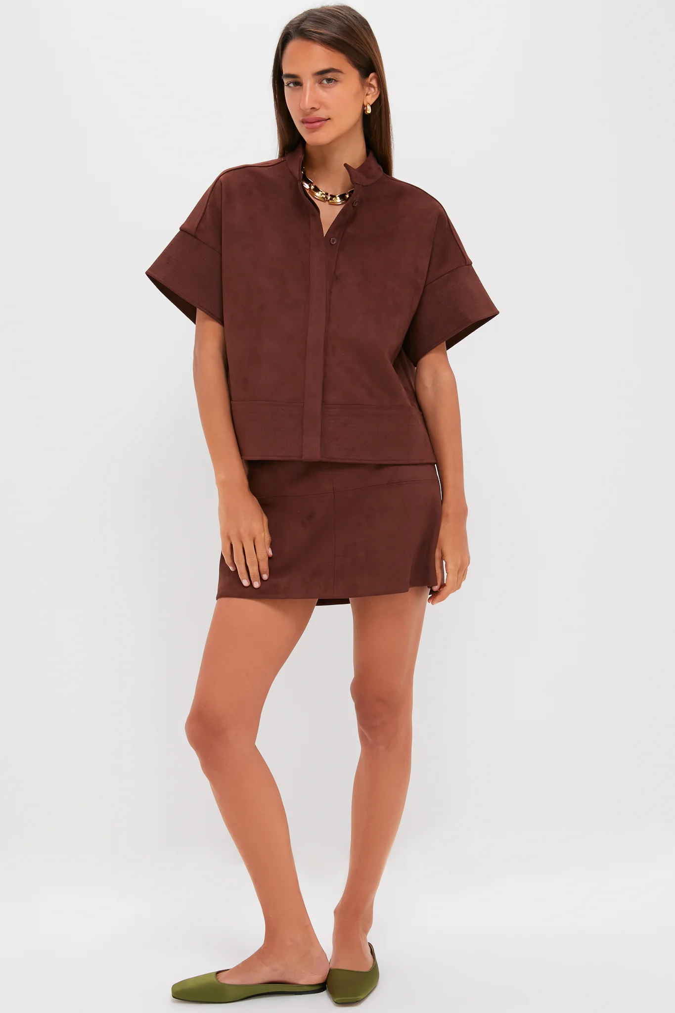 Ganache Vegan Suede Meg A-Line Mini Skirt - Image 6