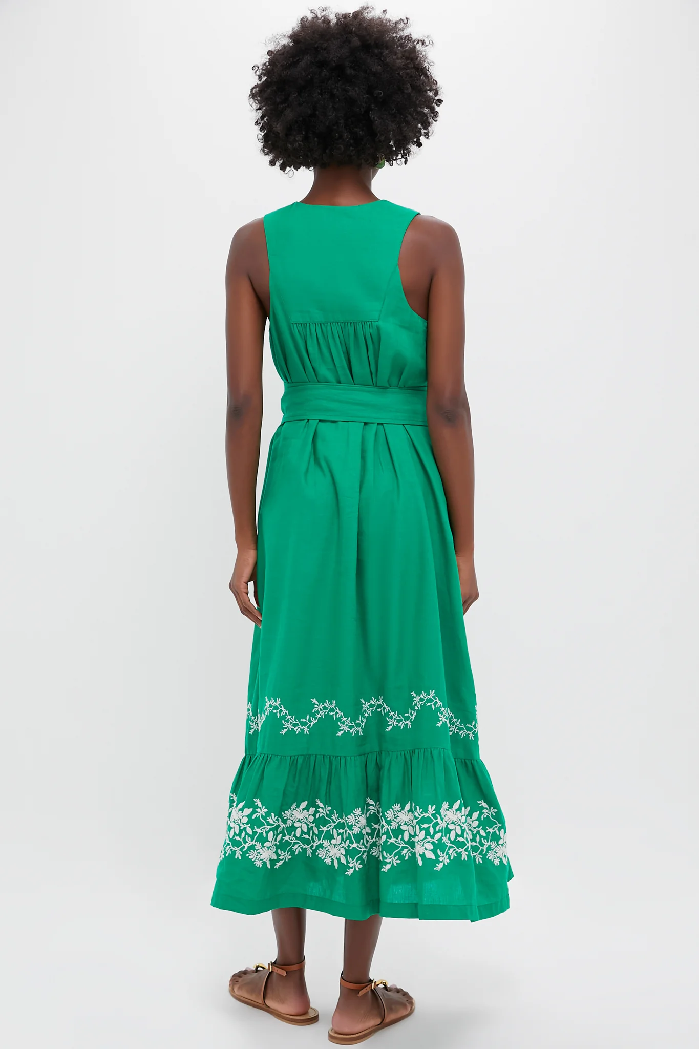 Garden Green Embroidered Malene Dress - Image 5