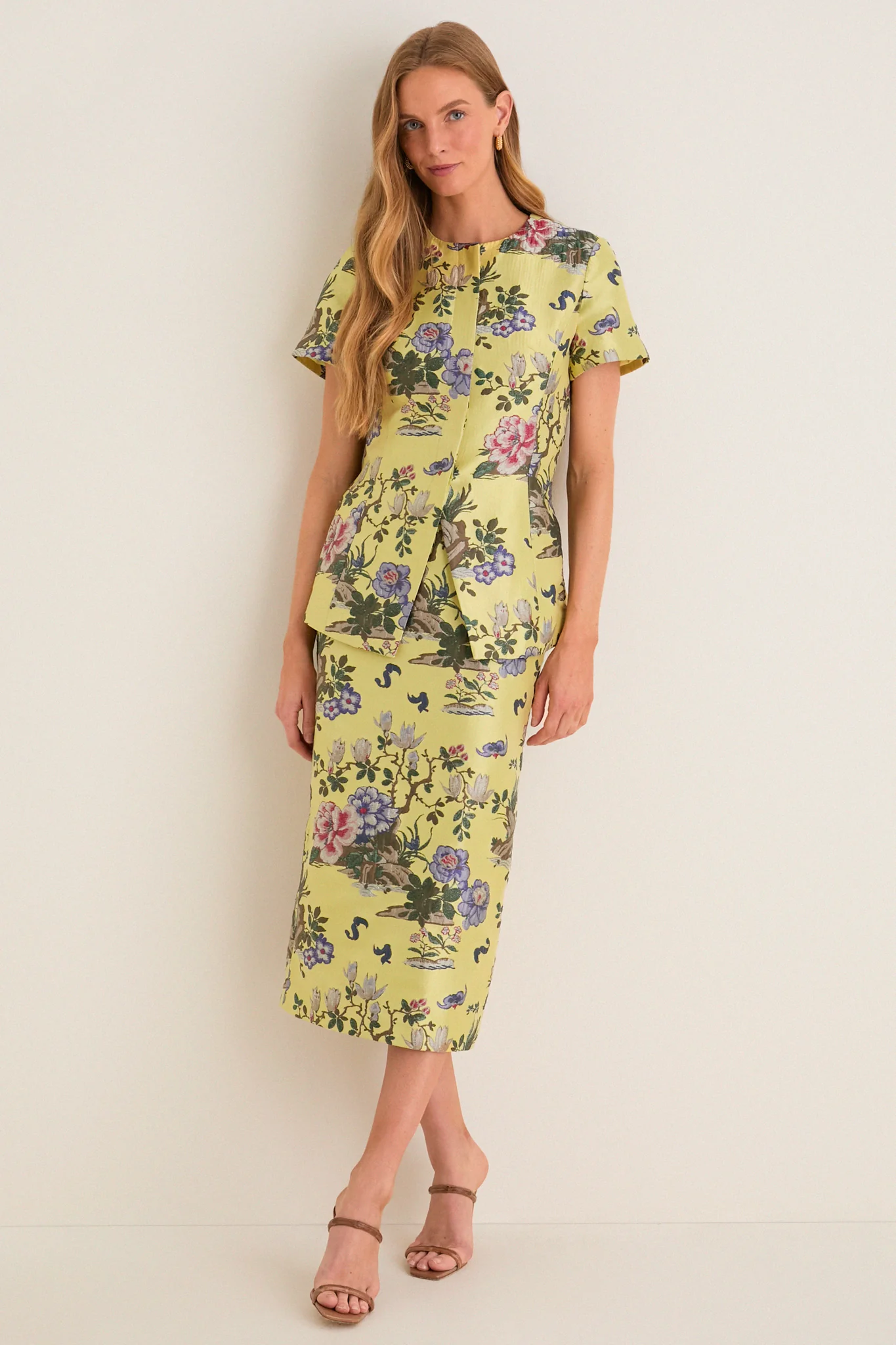 Gilded Chinoiserie Jacquard Short Sleeve Duke Top - Image 7