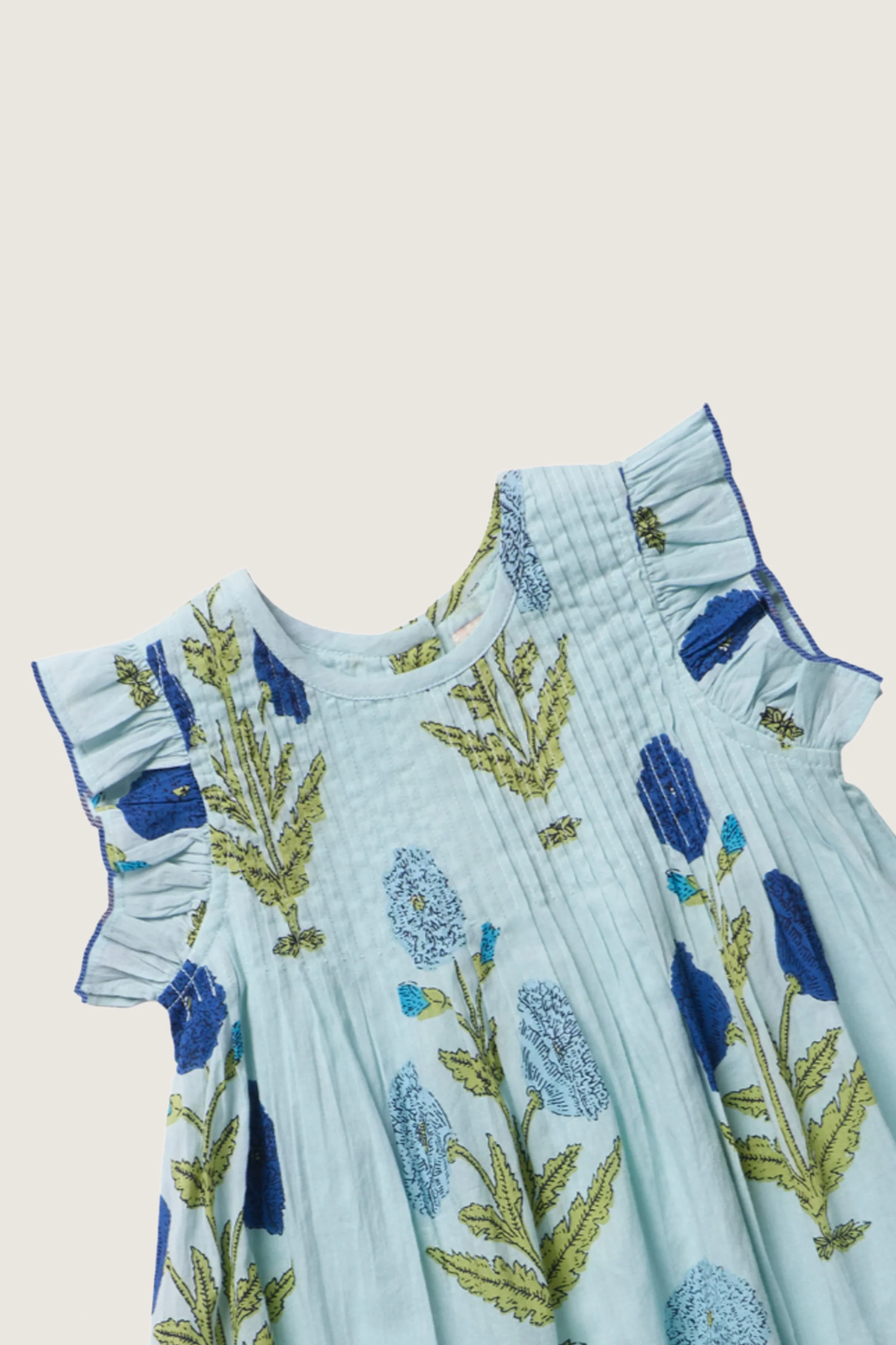 Girls Light Blue Dandelion Jaipur Dress - Image 4