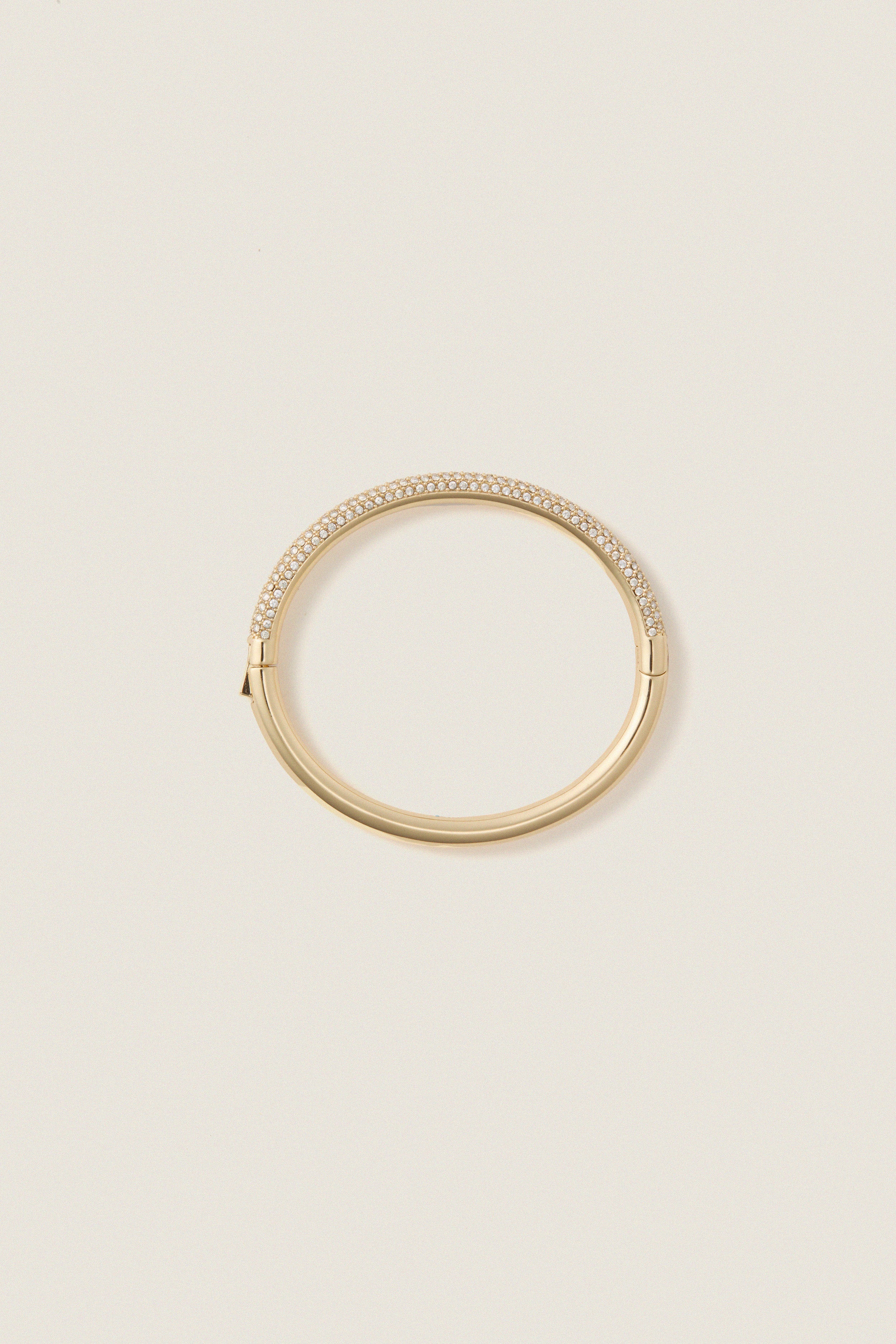 Gold and Pave Tubular Bracelet