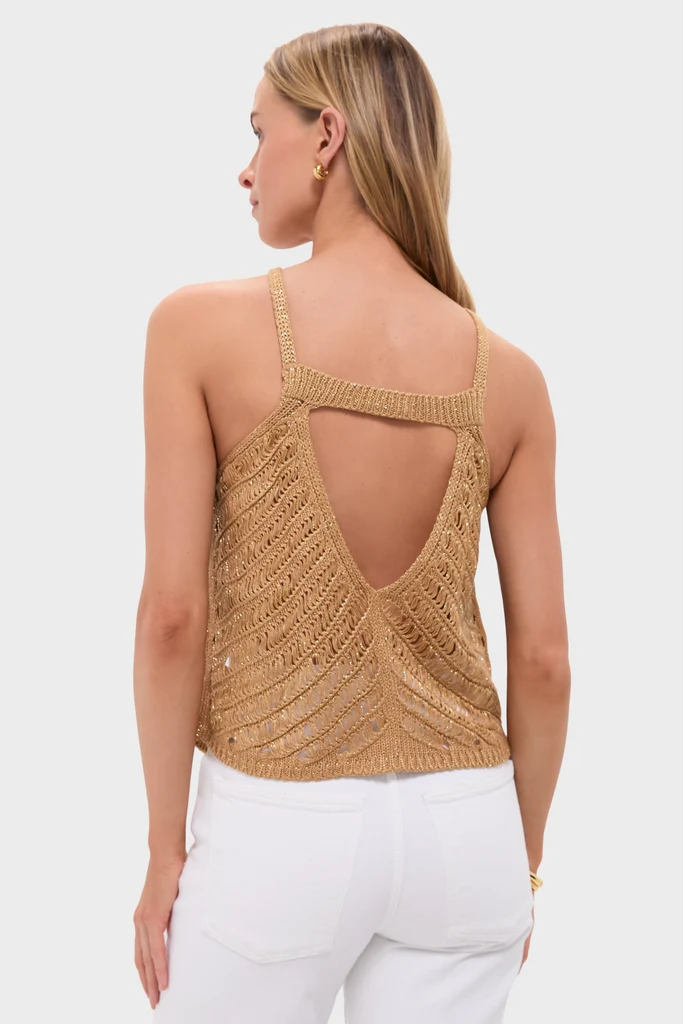 Gold Knit Halter Top - Image 4