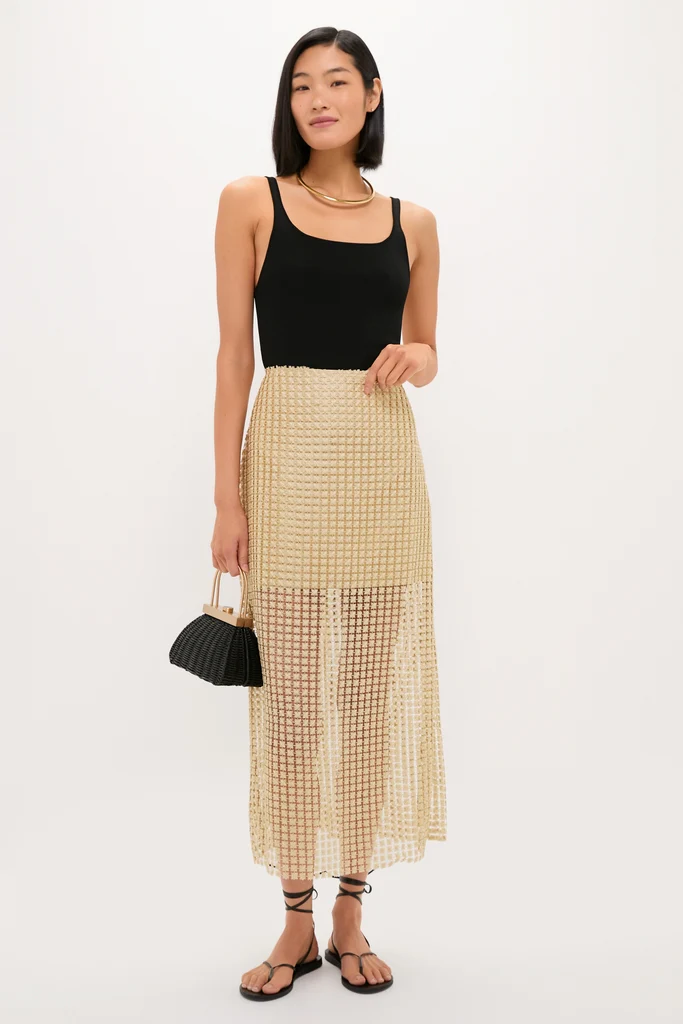 Gold Metallic Star Lace Eve Skirt - Image 7