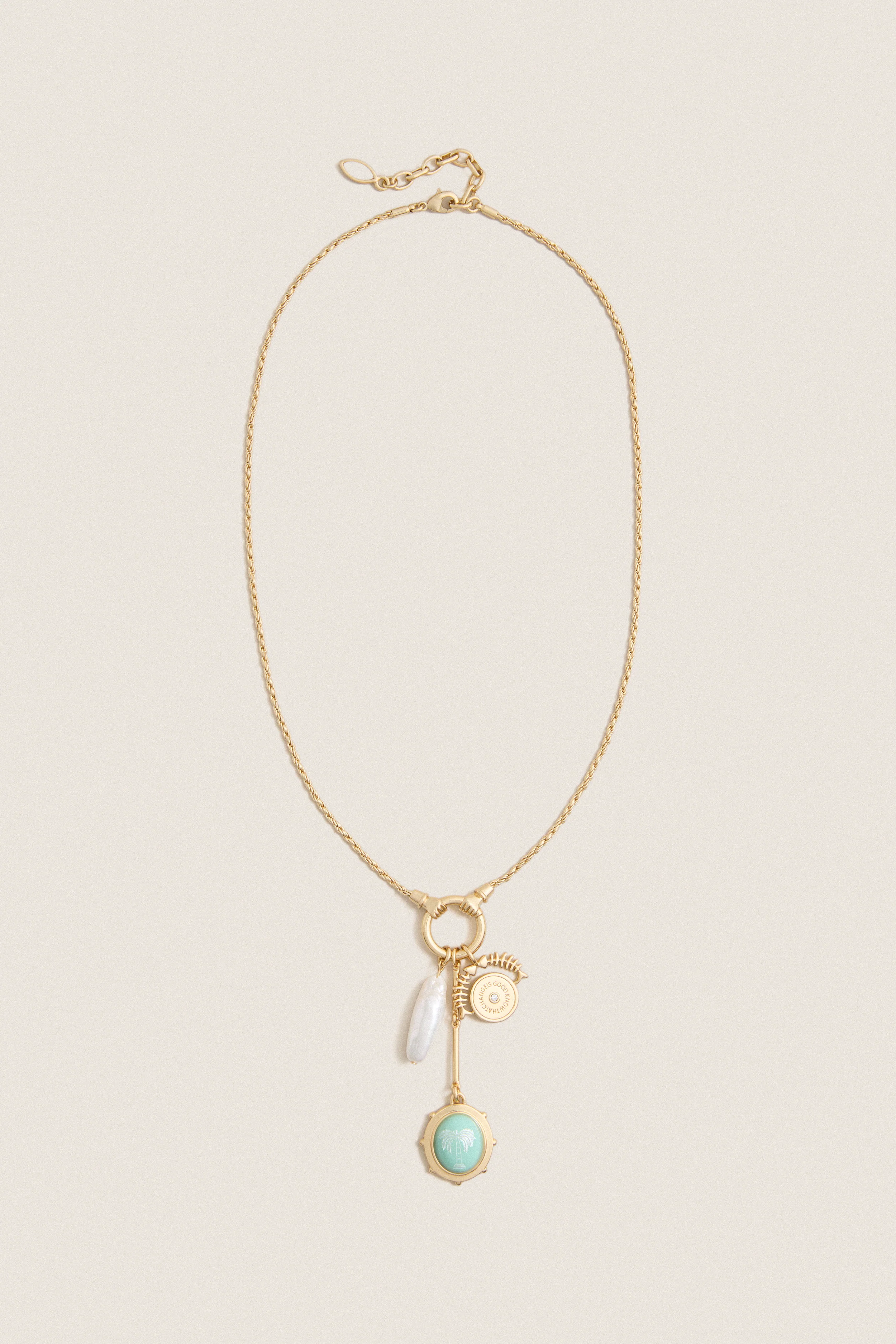 Gold Multi Frances Charm Necklace
