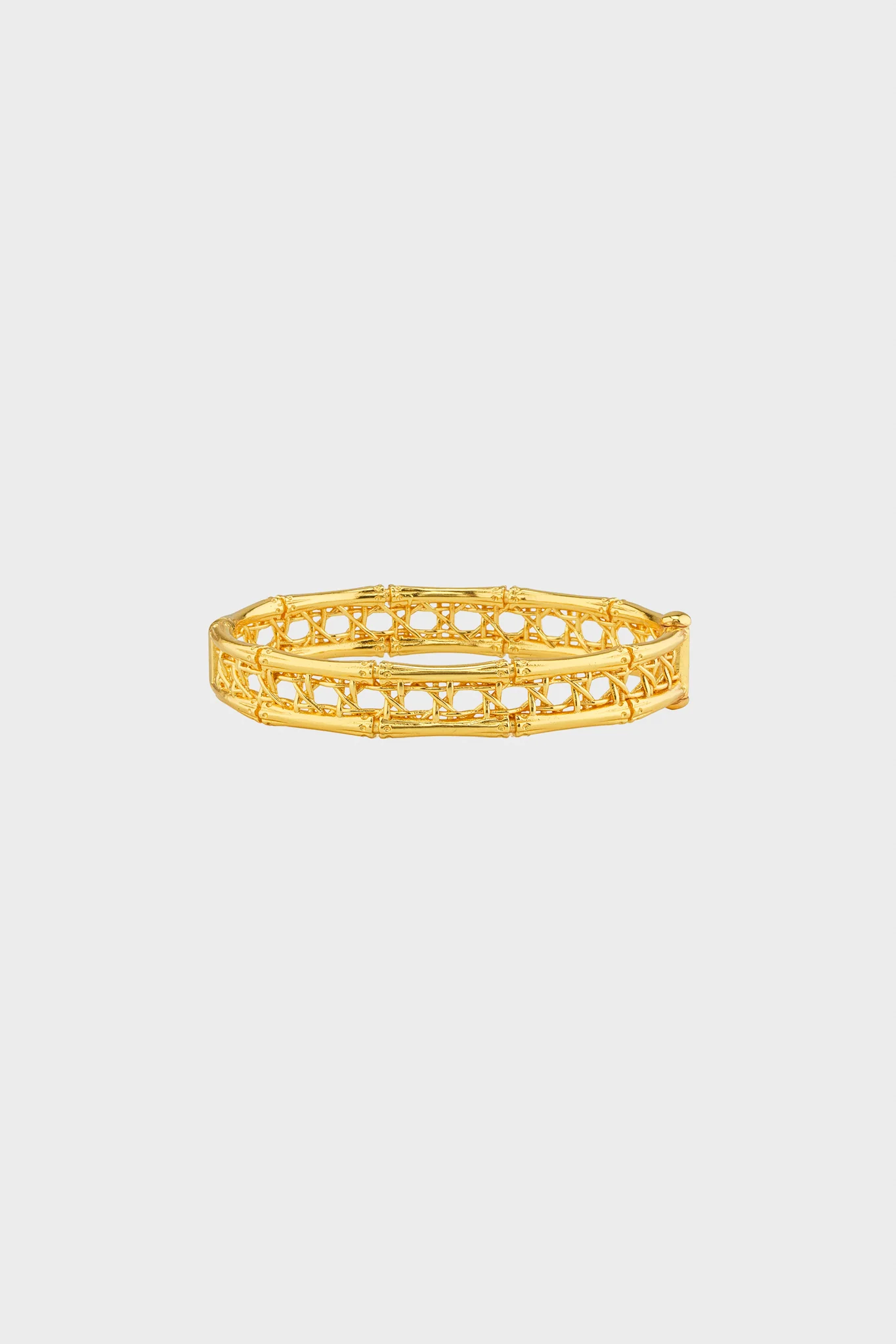 Gold Veranda Caning Hinged Bangle