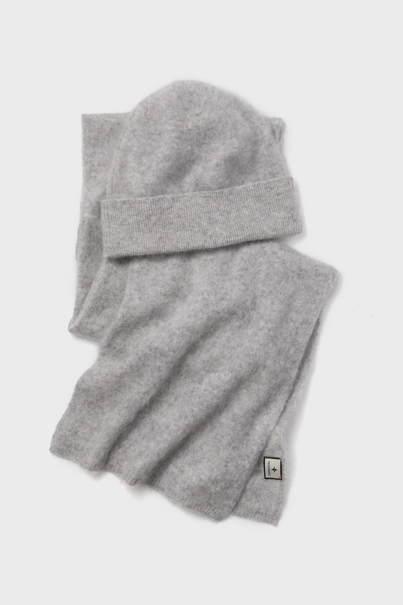 Gray Cashmere Hat and Scarf Set