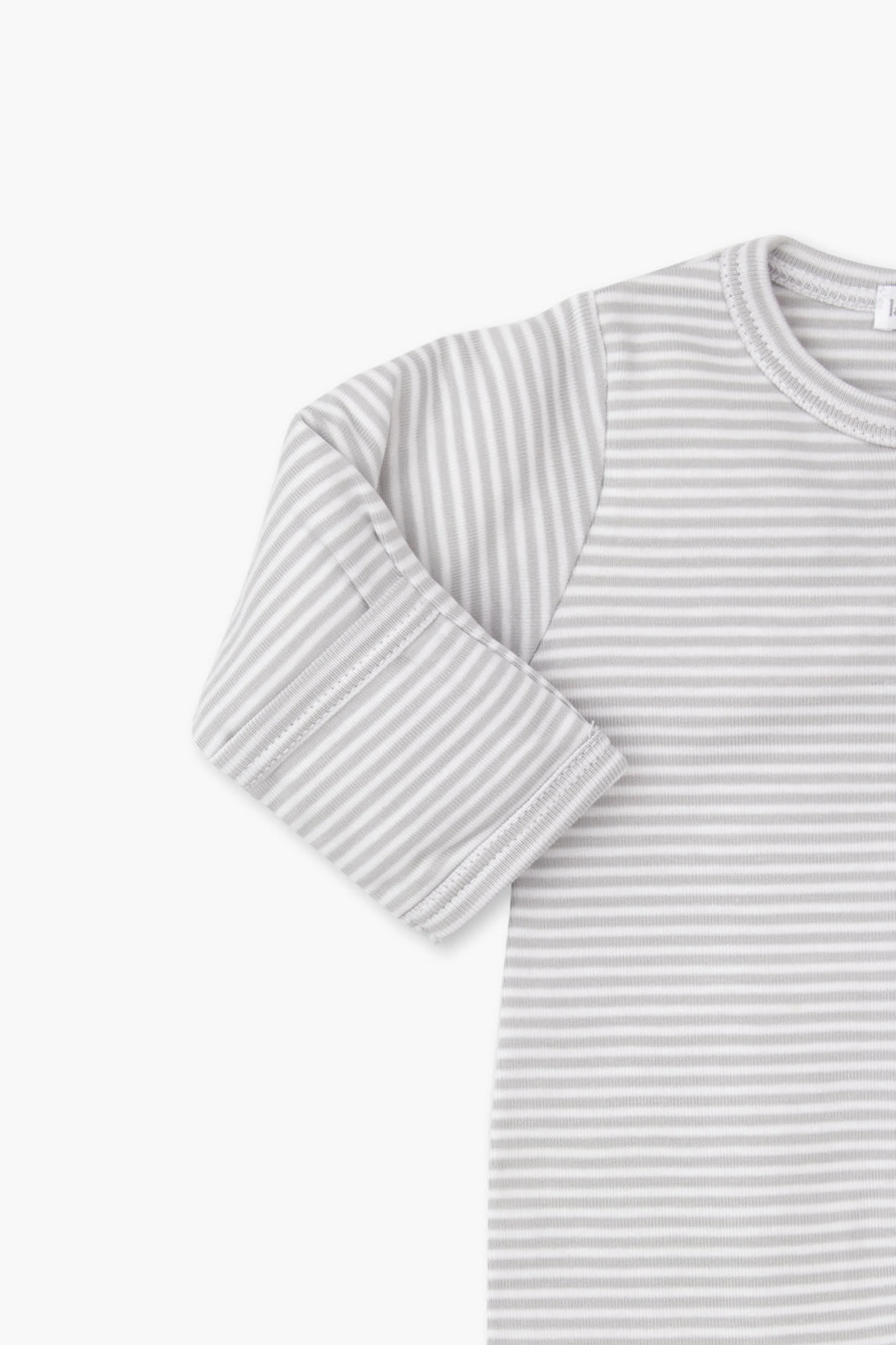 Gray Classic Rib Zipper Footie - Image 2