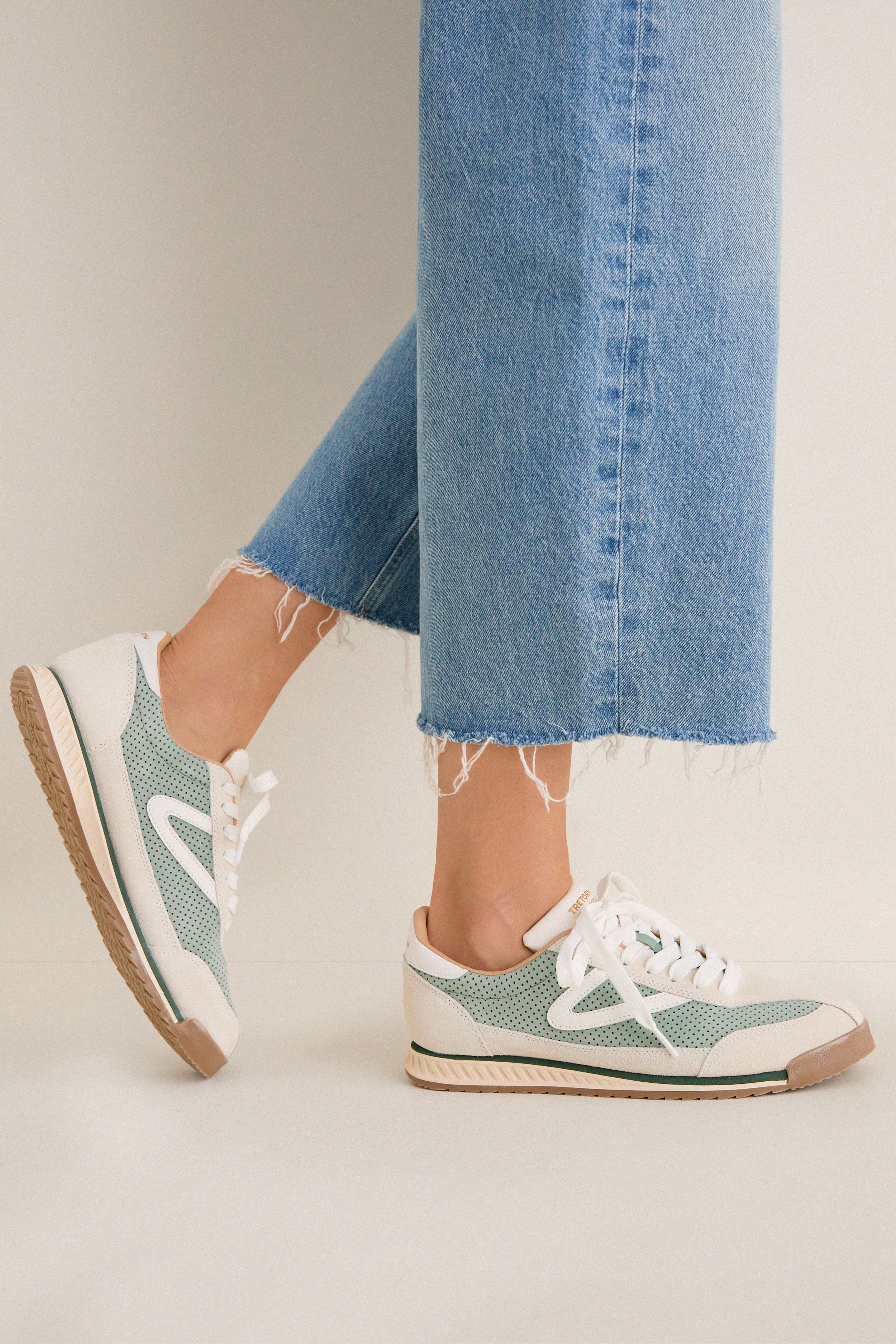 Green and Grey Rawlins Suede Sneakers - Image 2