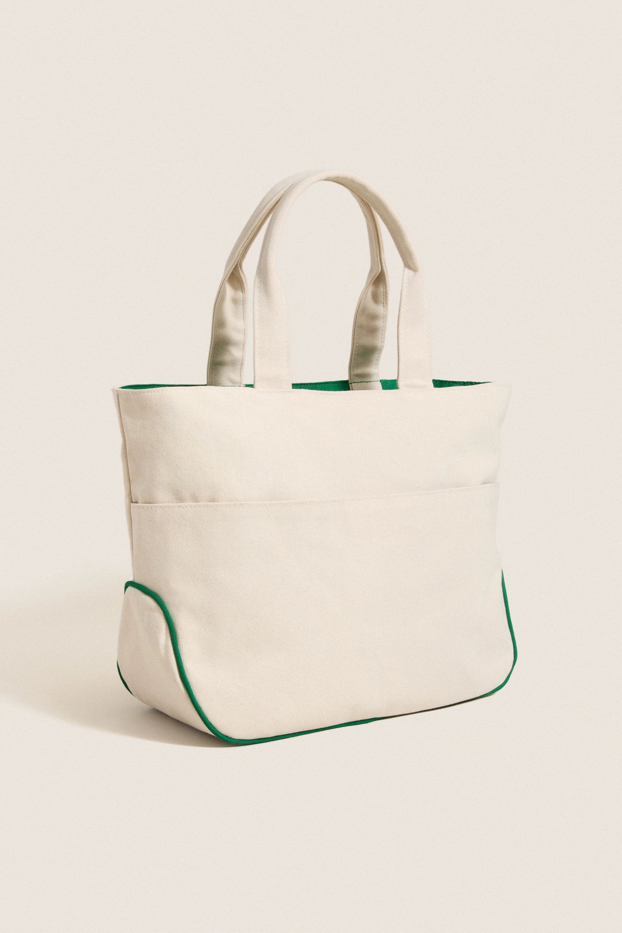 Green and White Monogrammed Tennis Tote - Image 2