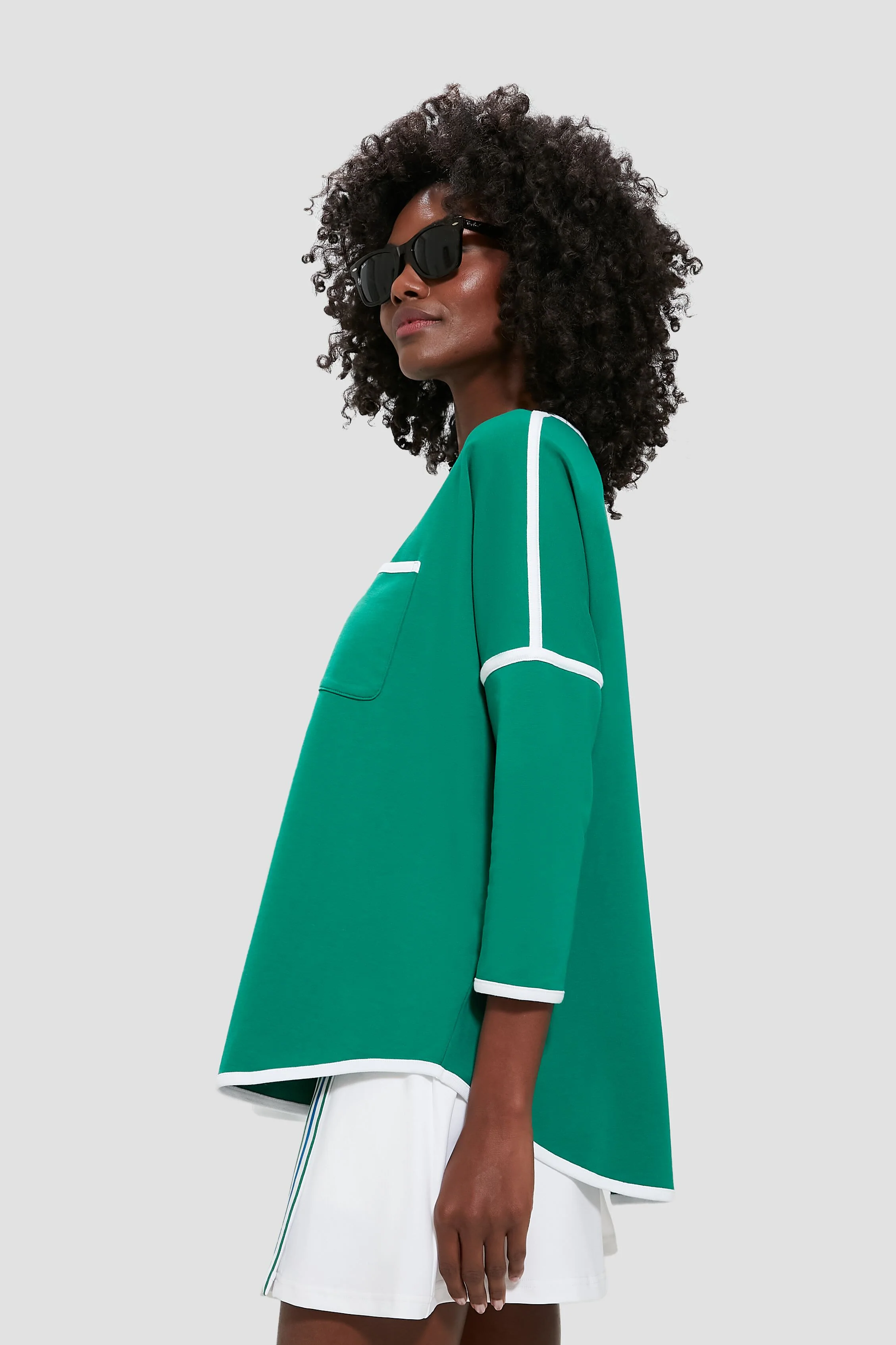 Green and White Terry Farah Pullover - Image 4