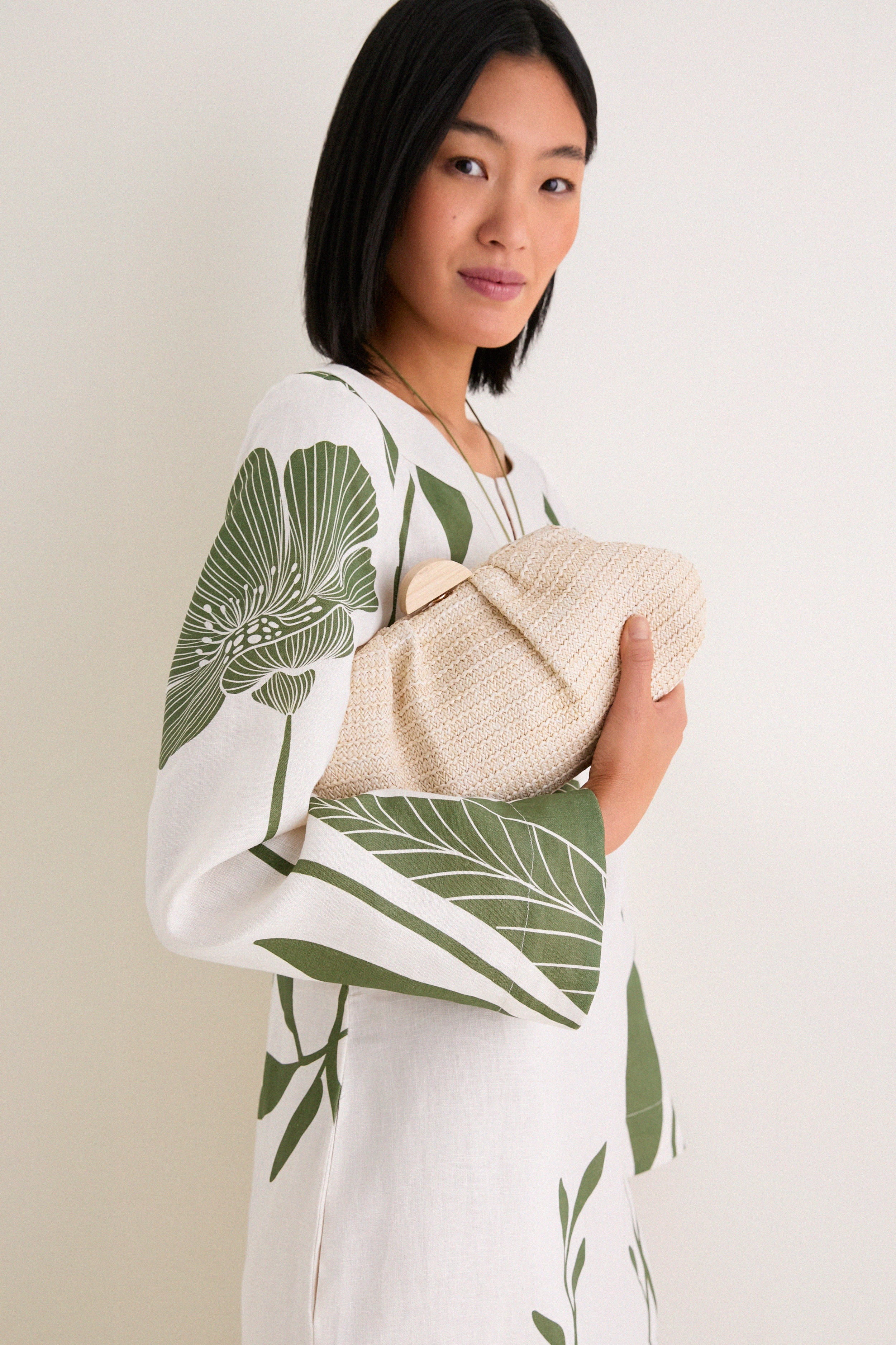 Green Floral Border Que Energia Tunic Dress - Image 5