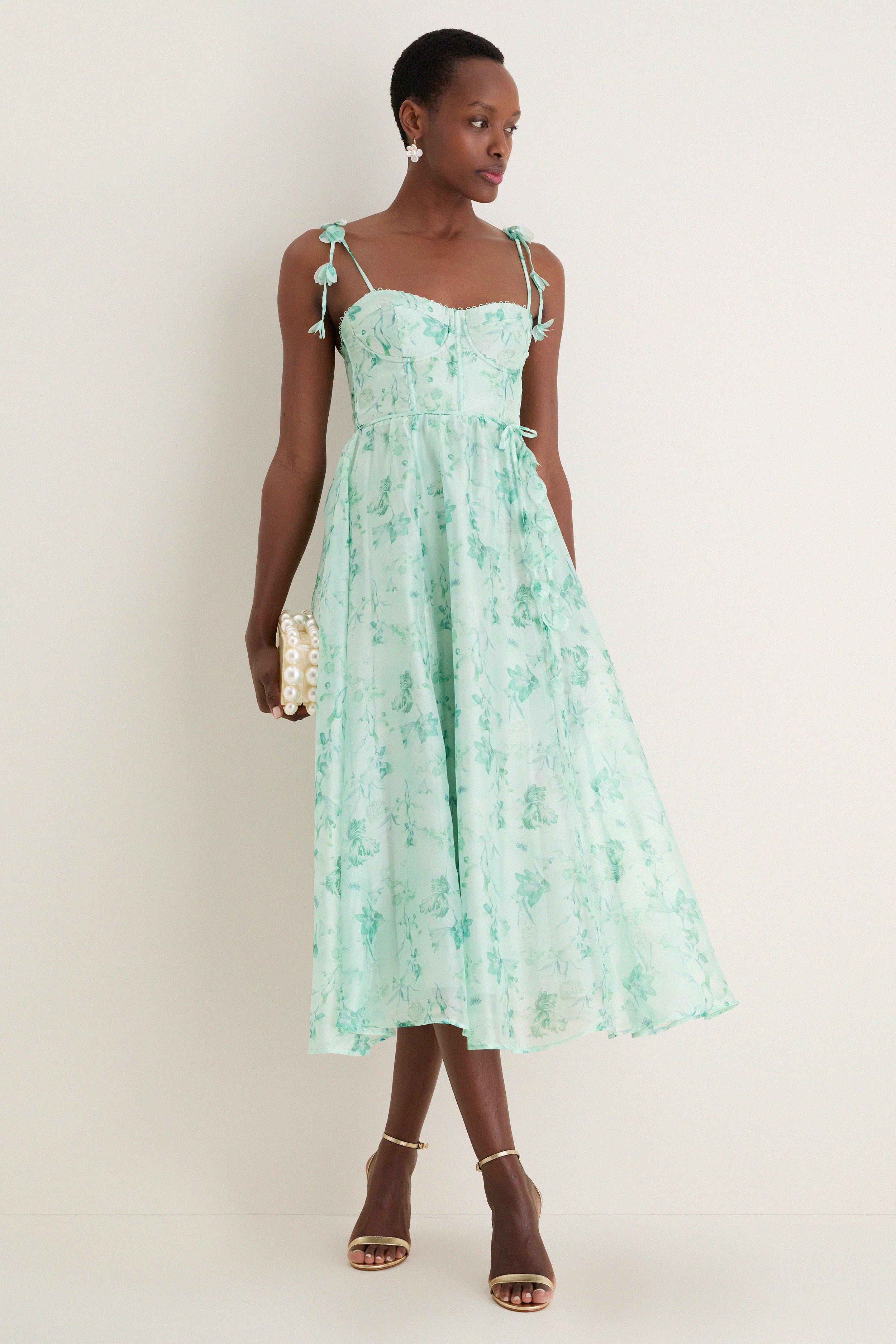 Green Floral Halcyon Midi Dress - Image 2