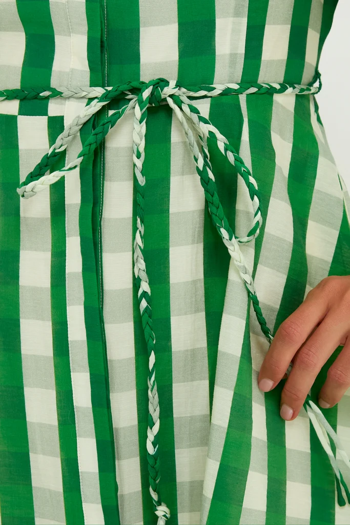 Green Gingham Cindy Mini Dress - Image 5