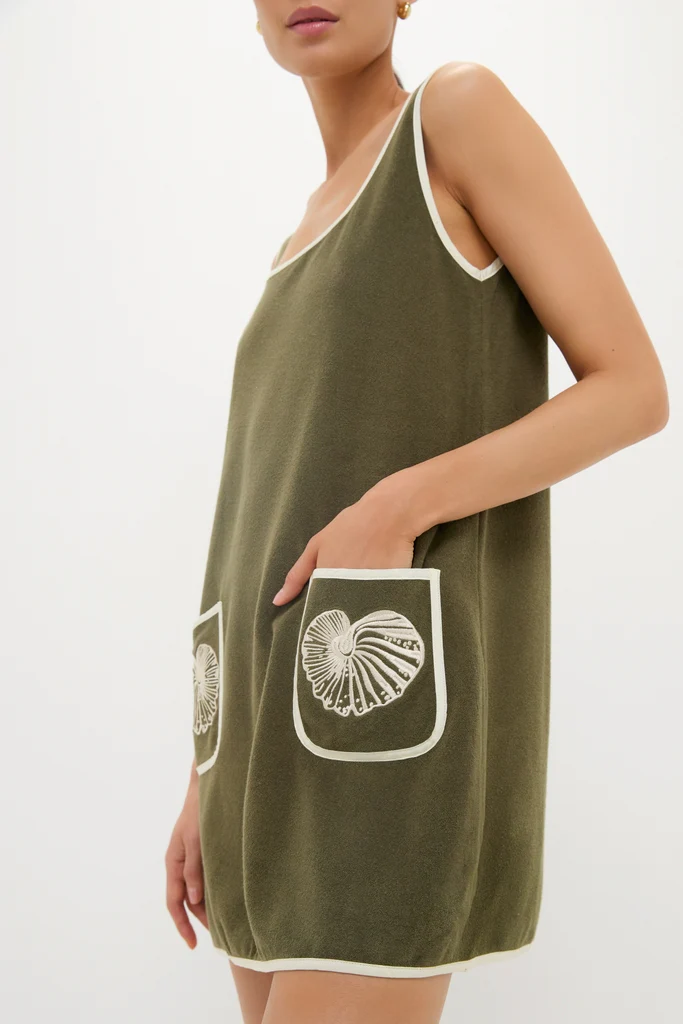 Fern Embroidered Mini Terrycloth Coverup - Image 6