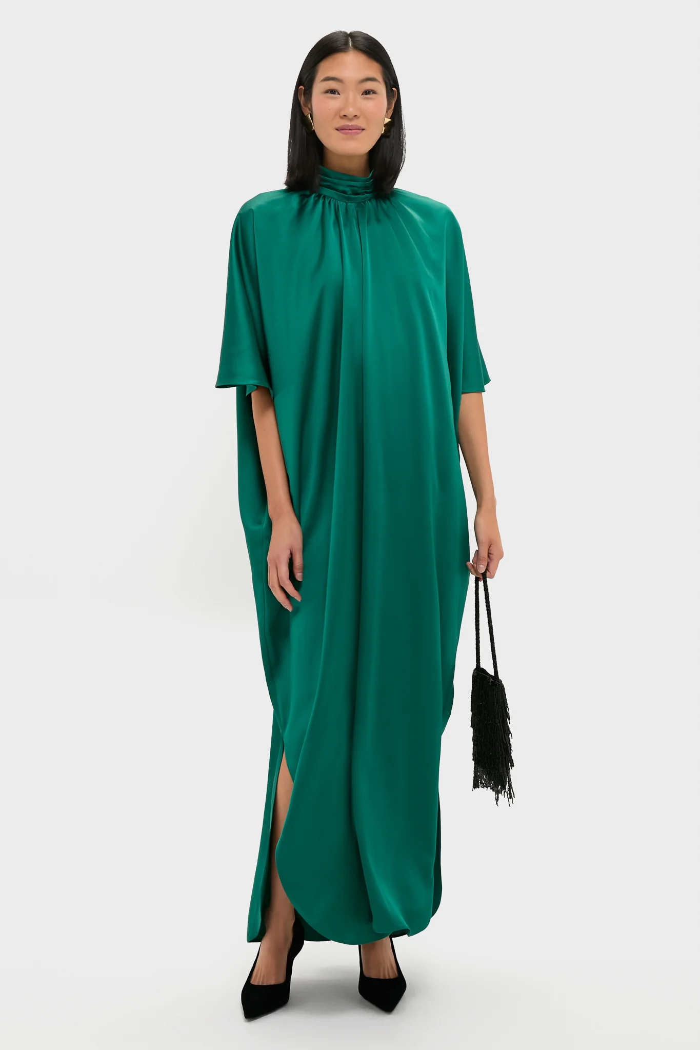 Green Satin Patricia Maxi Dress - Image 2