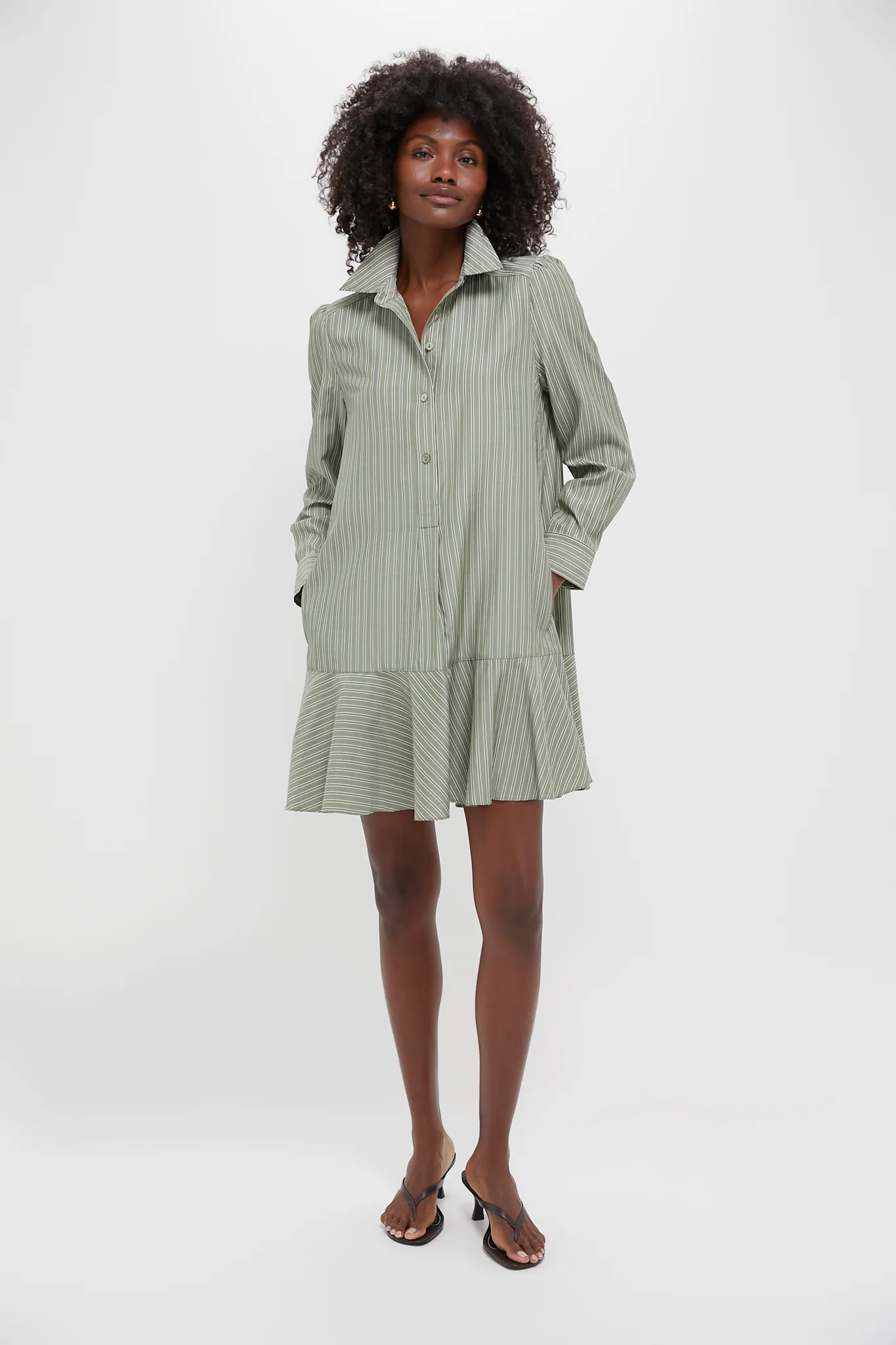 Green Stripe Callahan Shirt Dress - Image 6
