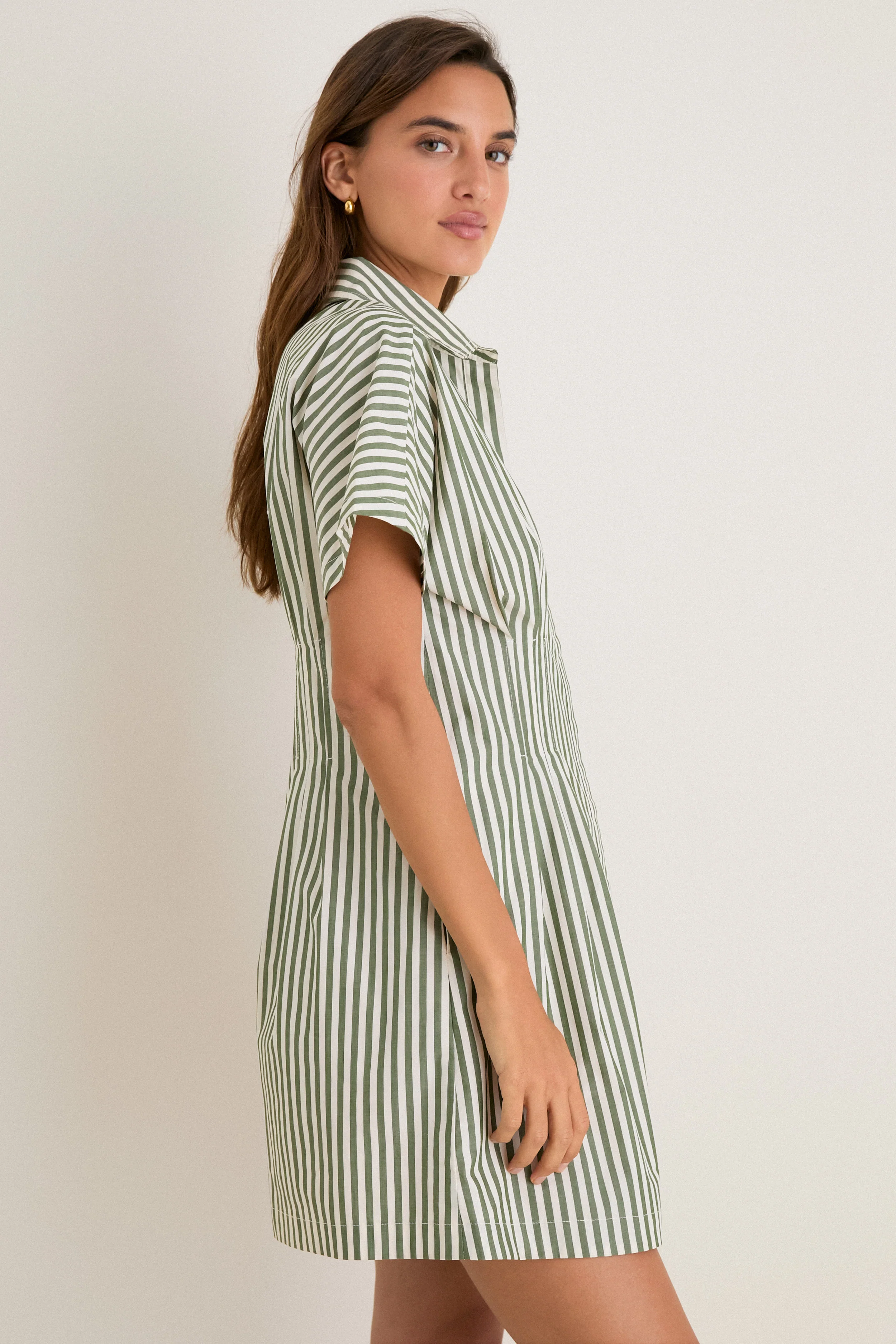 Jardin Stripe Cotton Poplin Mini Callie Dress - Image 3