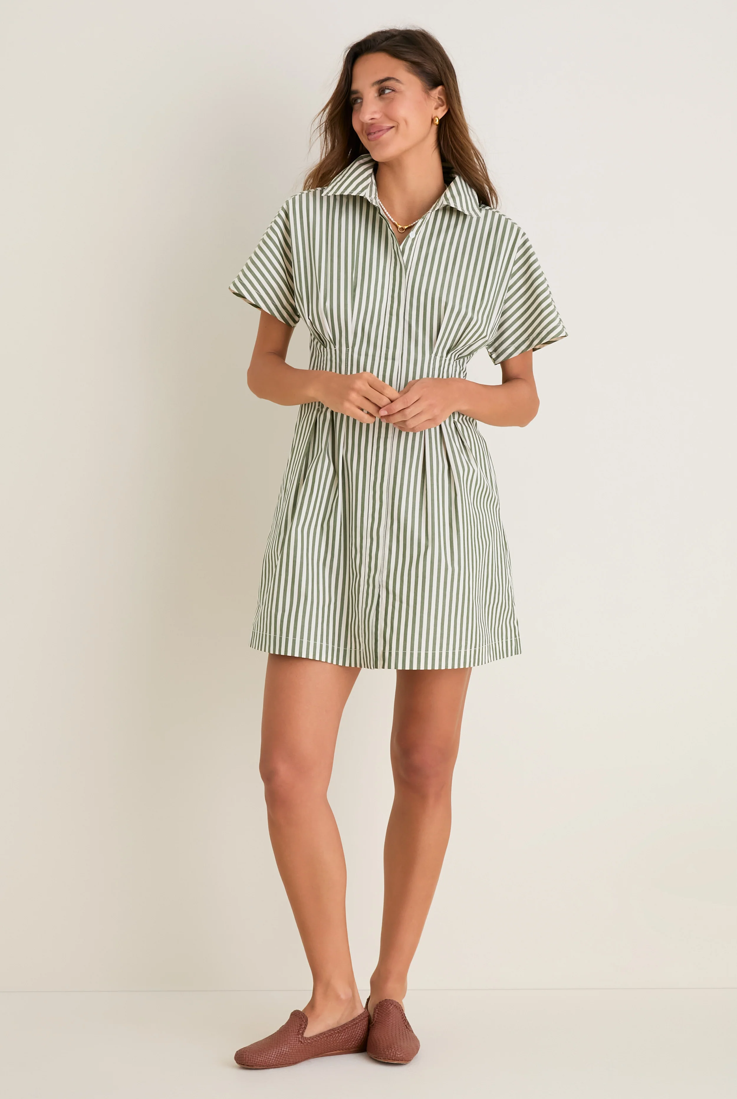 Jardin Stripe Cotton Poplin Mini Callie Dress - Image 6