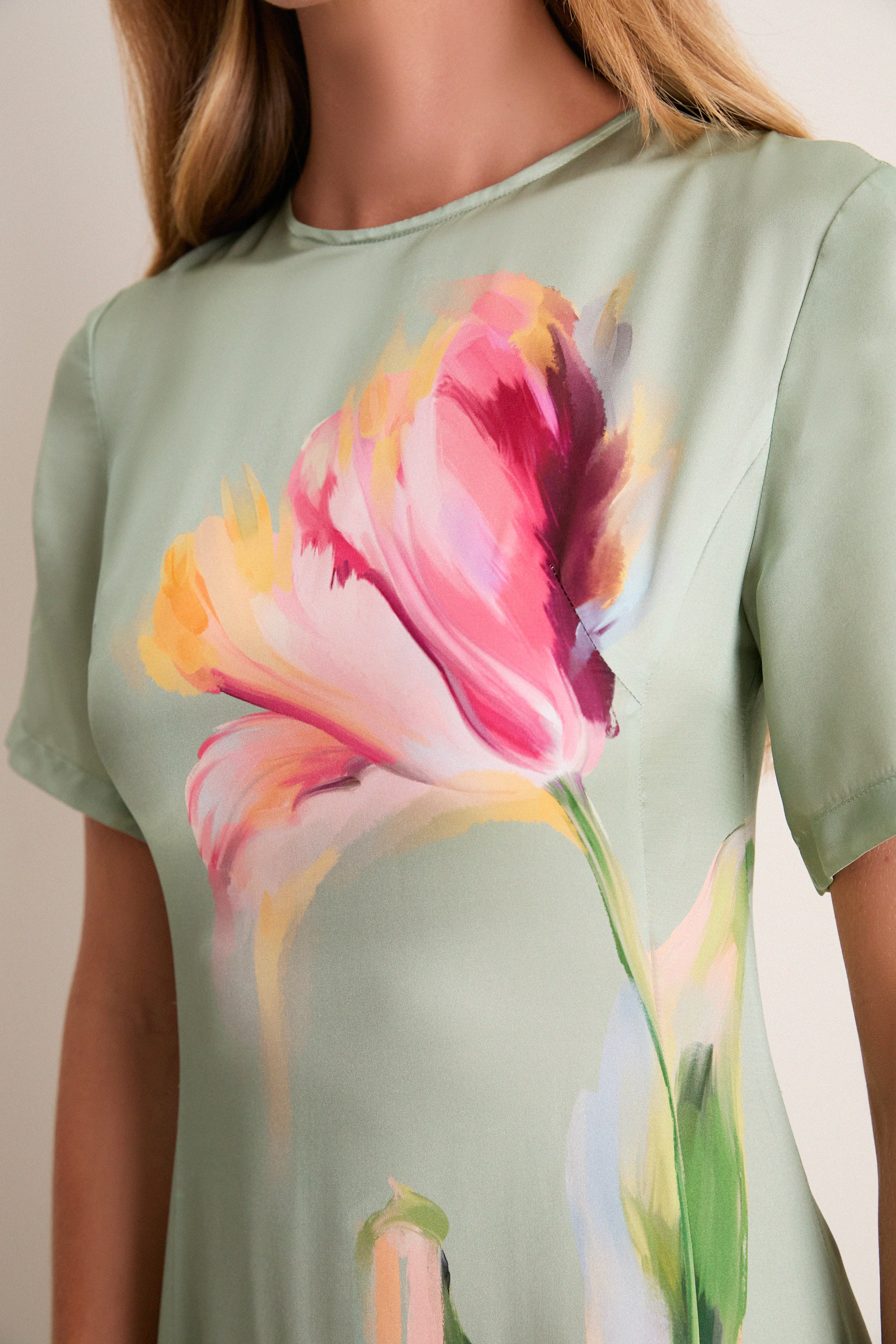 Green Tulip Print Alice Maxi Dress - Image 5