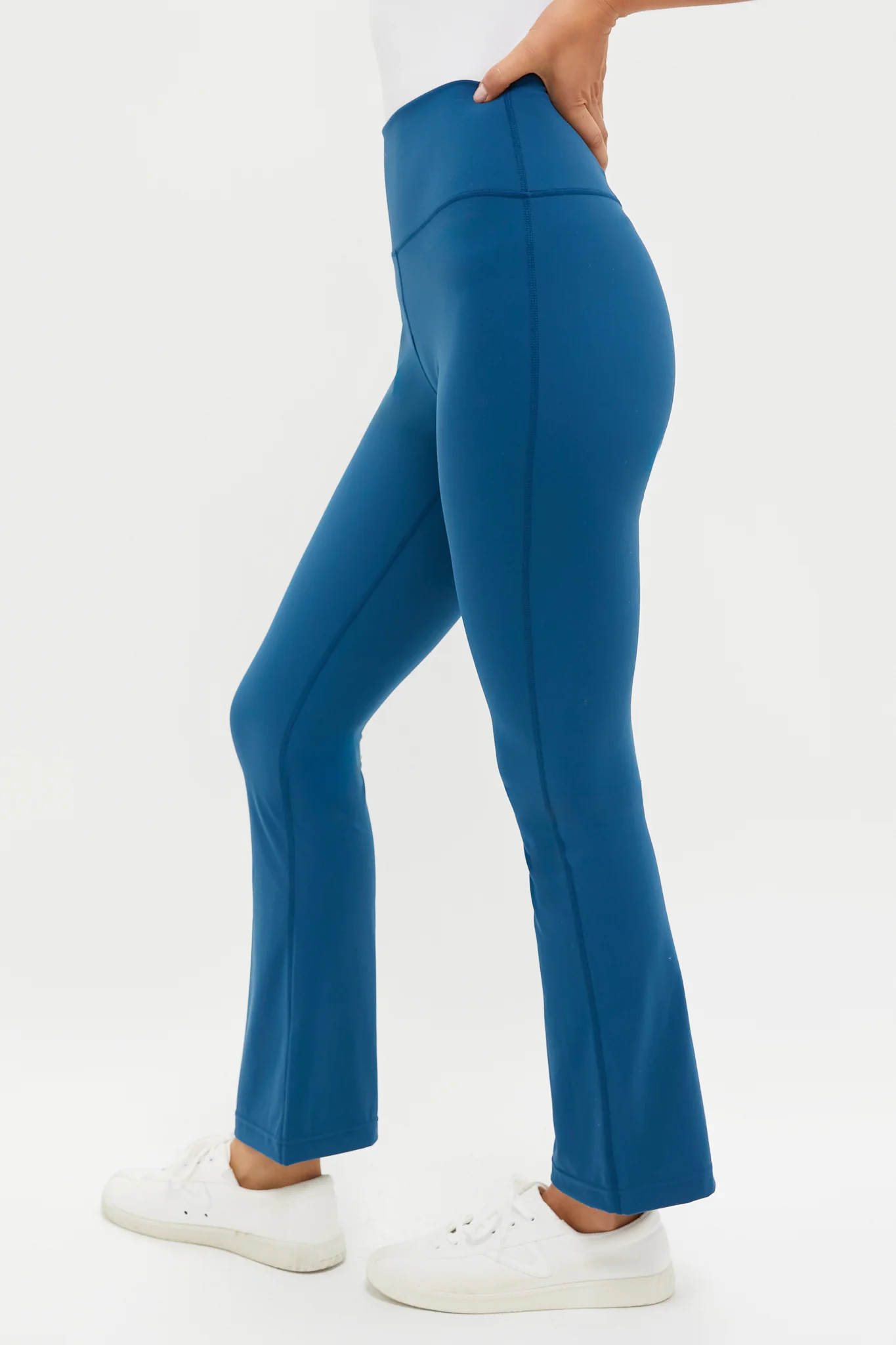 Harbor Blue High Rise Compression Spandex Millie Yoga Pant - Image 3