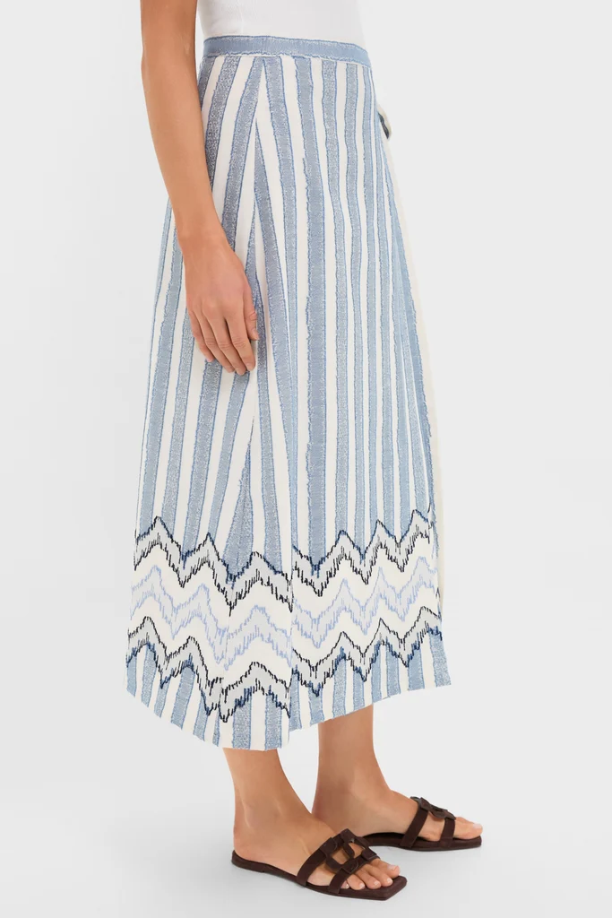 Harbour Stripe Jacquard Maya Wrap Skirt - Image 3