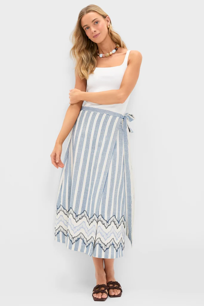 Harbour Stripe Jacquard Maya Wrap Skirt - Image 6