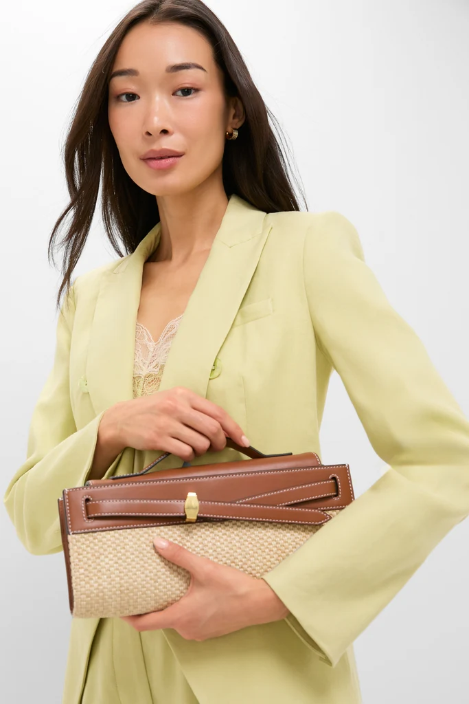 Hazelwood Natural Raffia Veronica Beard Dash Clutch - Image 2