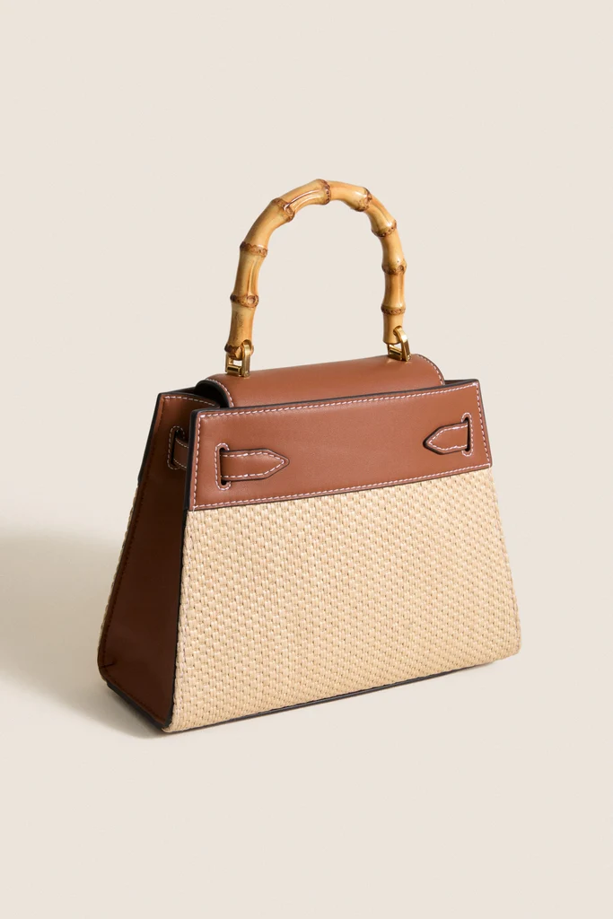 Hazelwood Natural Raffia Veronica Beard Dash Top Handle - Image 4