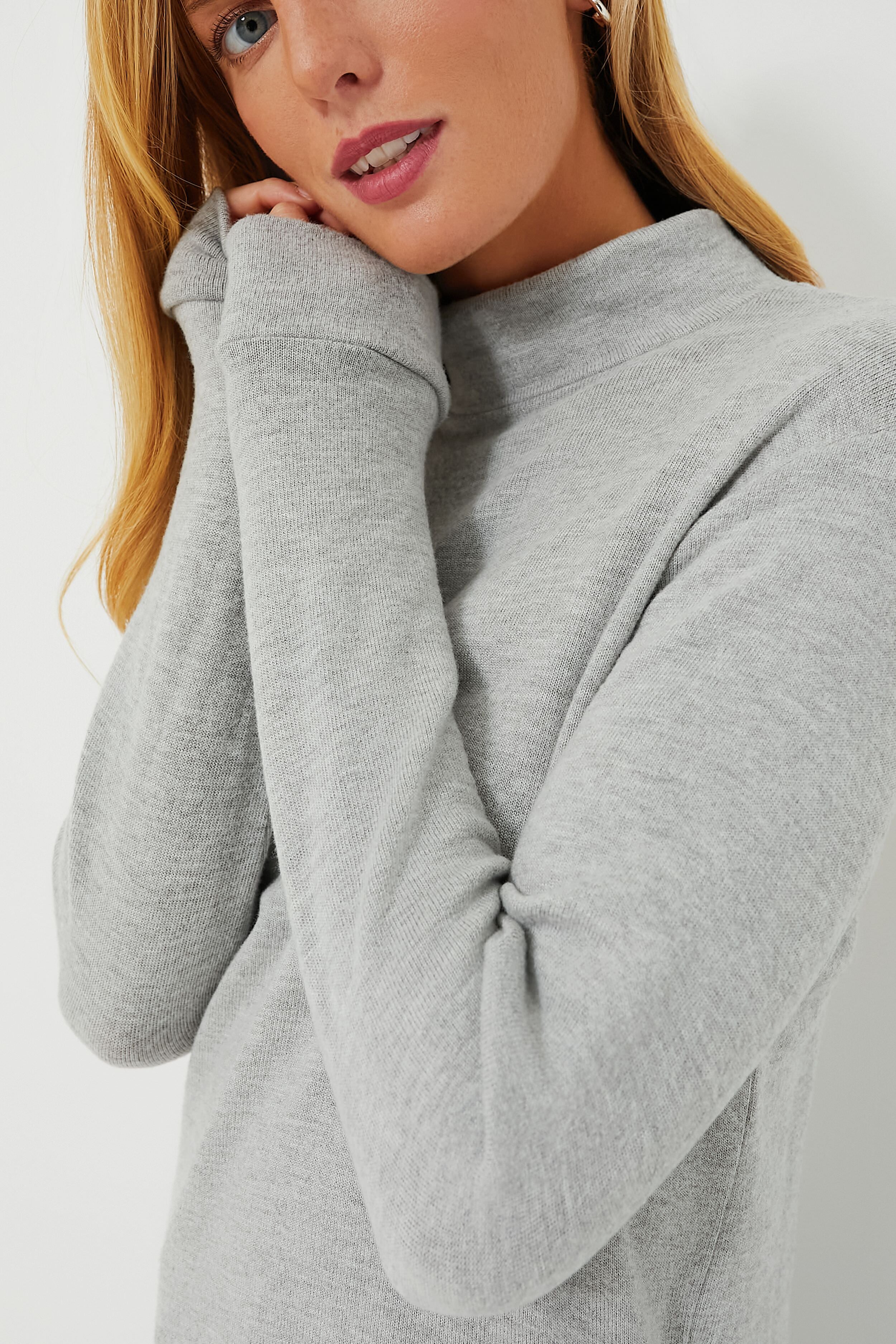 Heather Grey Sweater Turtleneck - Image 5
