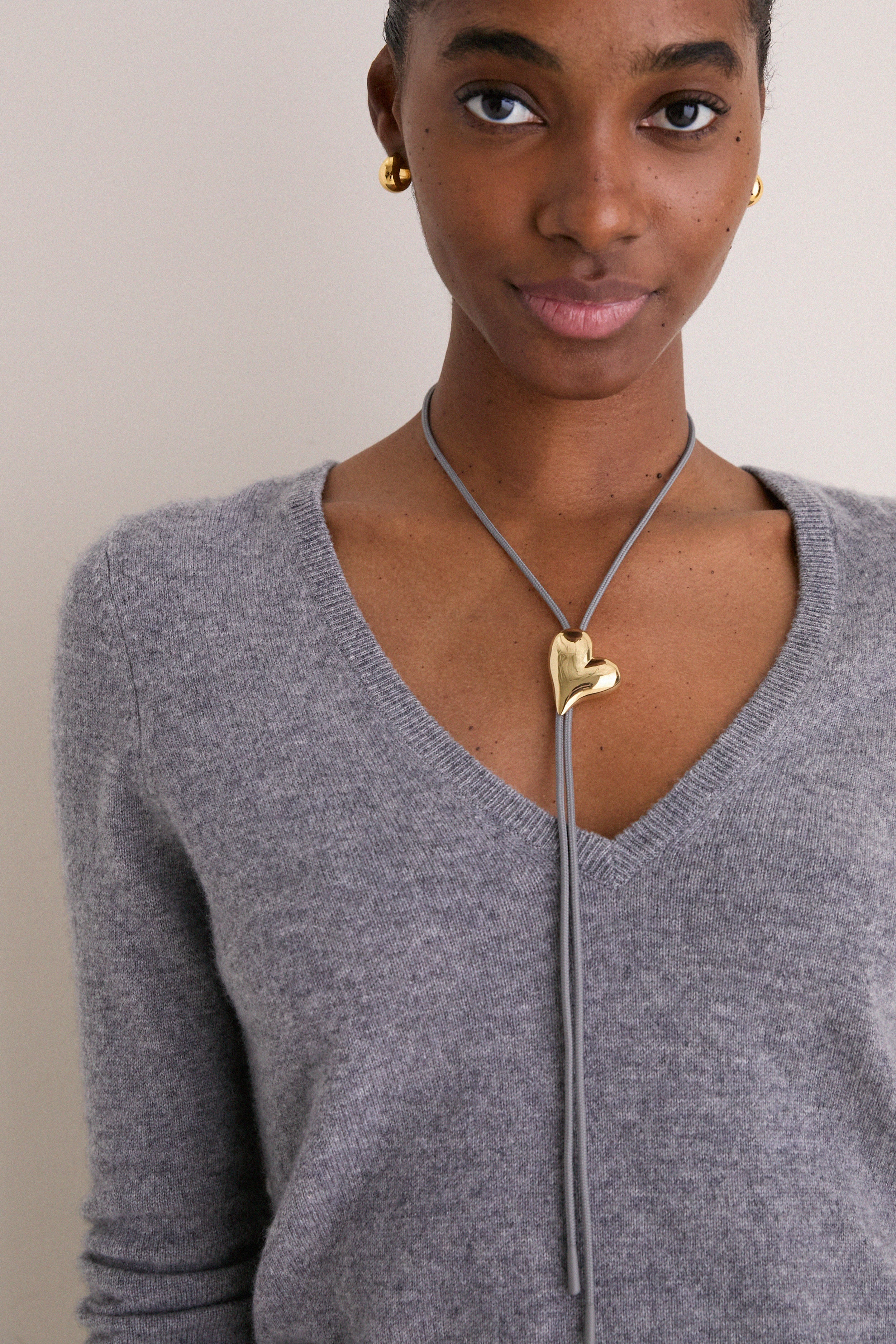 High Polish Gold Art Heart Bolo Tie - Image 2