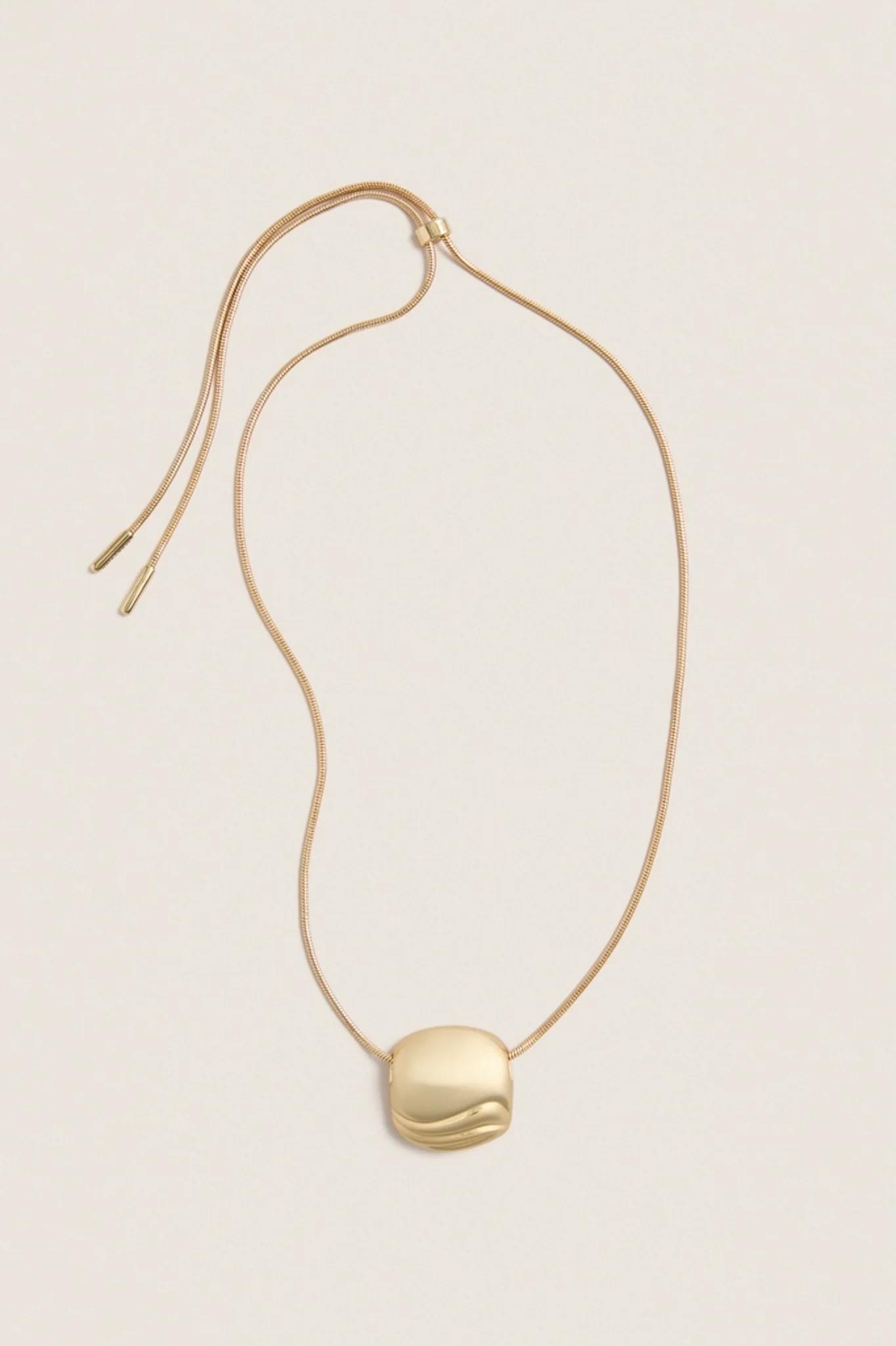 High Polish Gold Rue Pendant Necklace