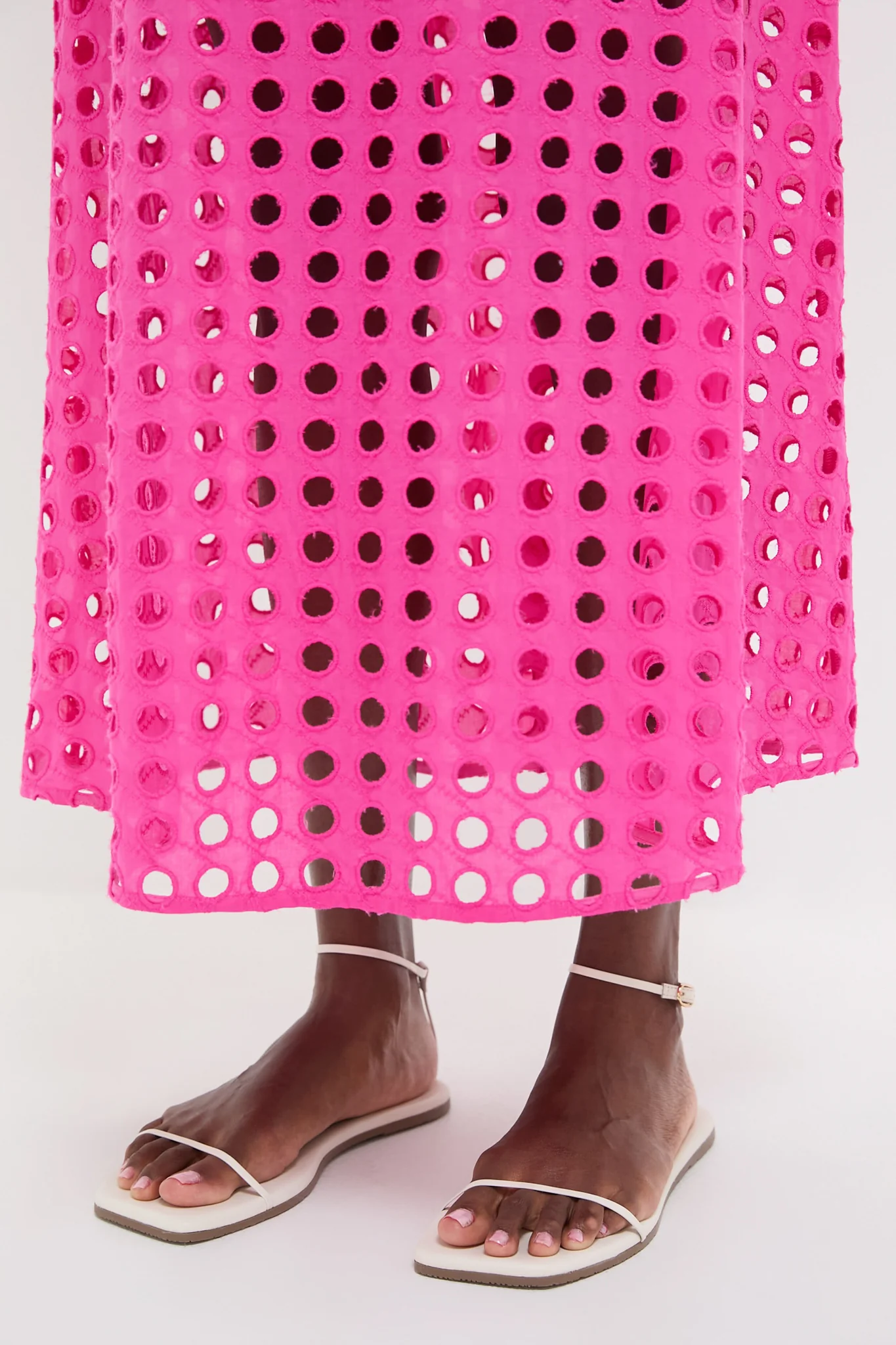 Hot Pink Cotton Eyelet Eve Skirt - Image 5