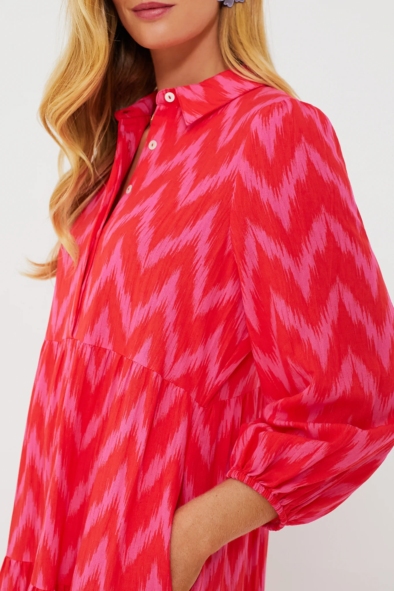 Hot Pink Ikat Mabel Maxi Dress - Image 5