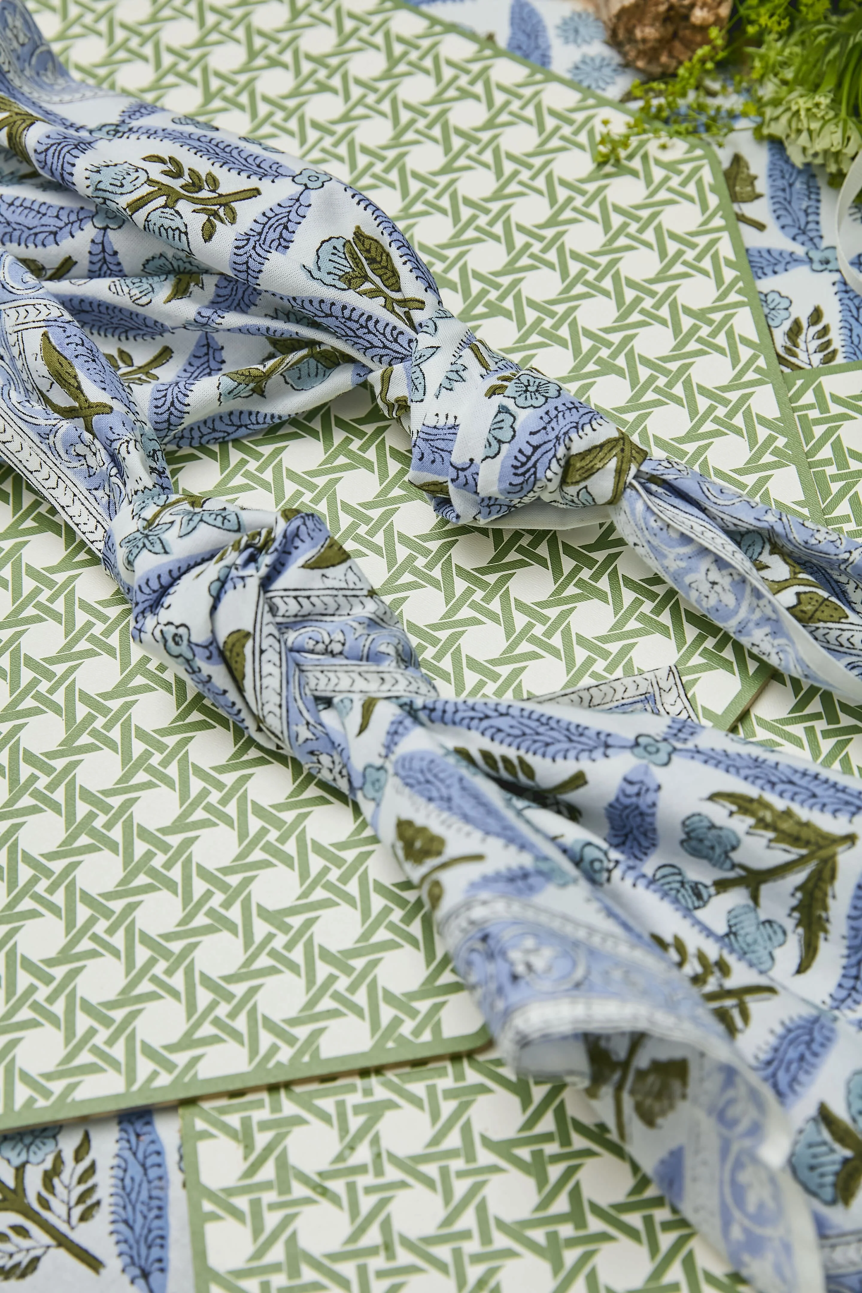 Hydrangea Blue Garden Trellis Napkins Set of 4 - Image 6