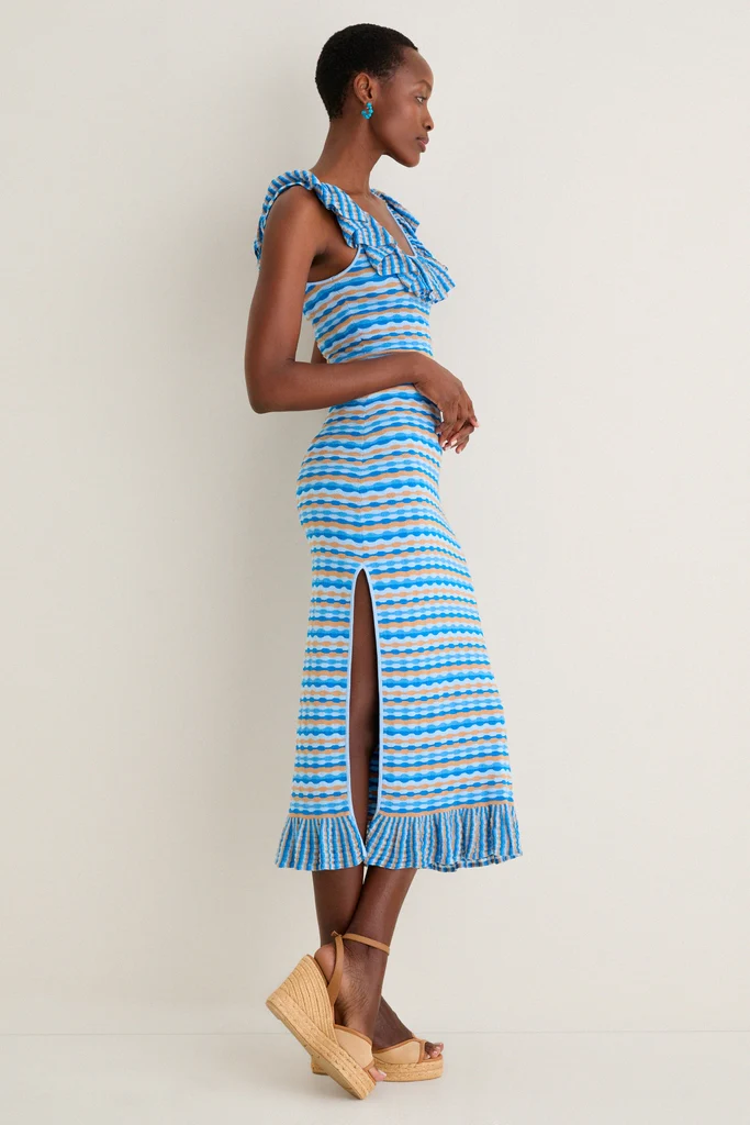 Ice Blue Viola Knit Maxi Dress - Image 5