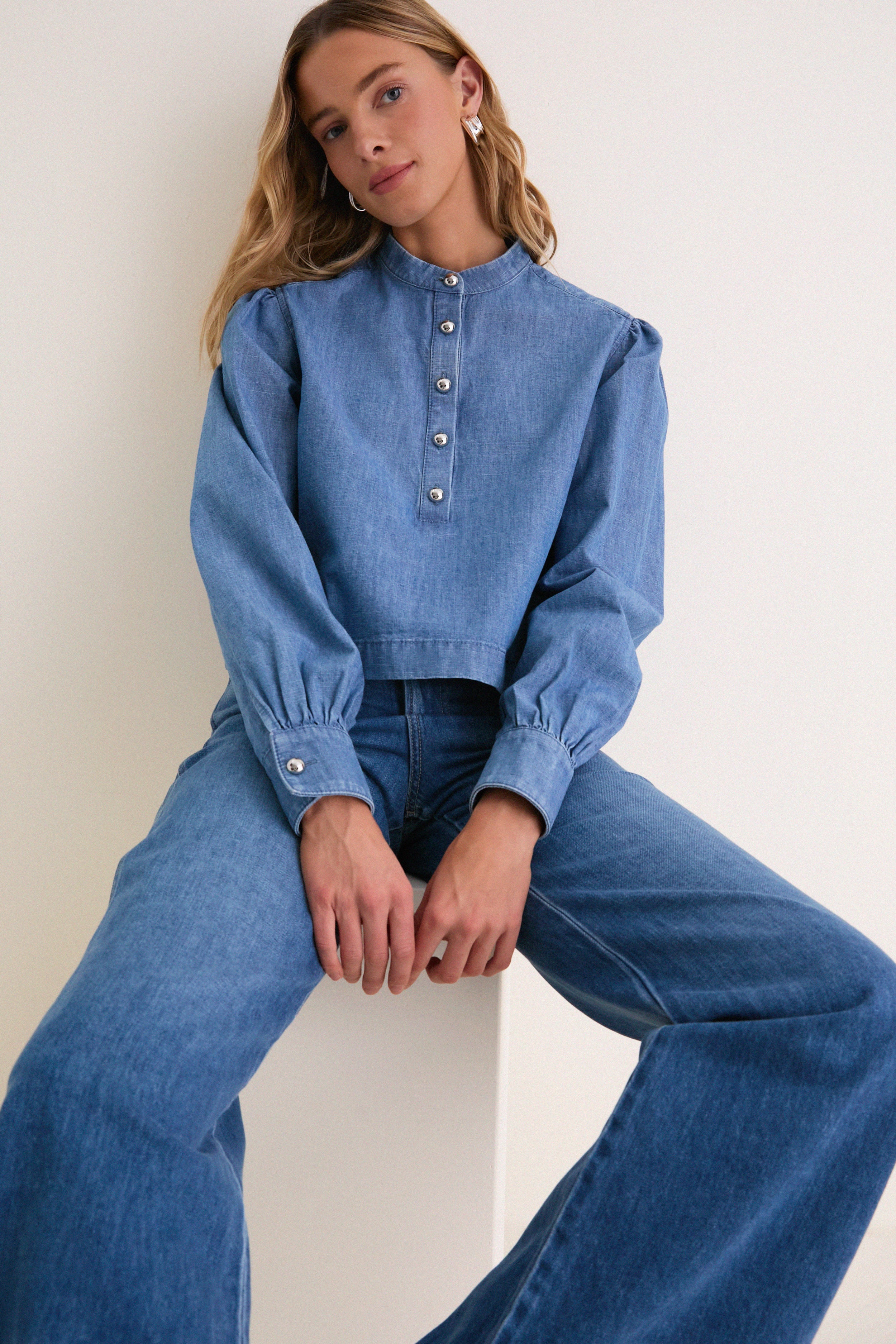 Indigo Denim Margot Top - Image 7