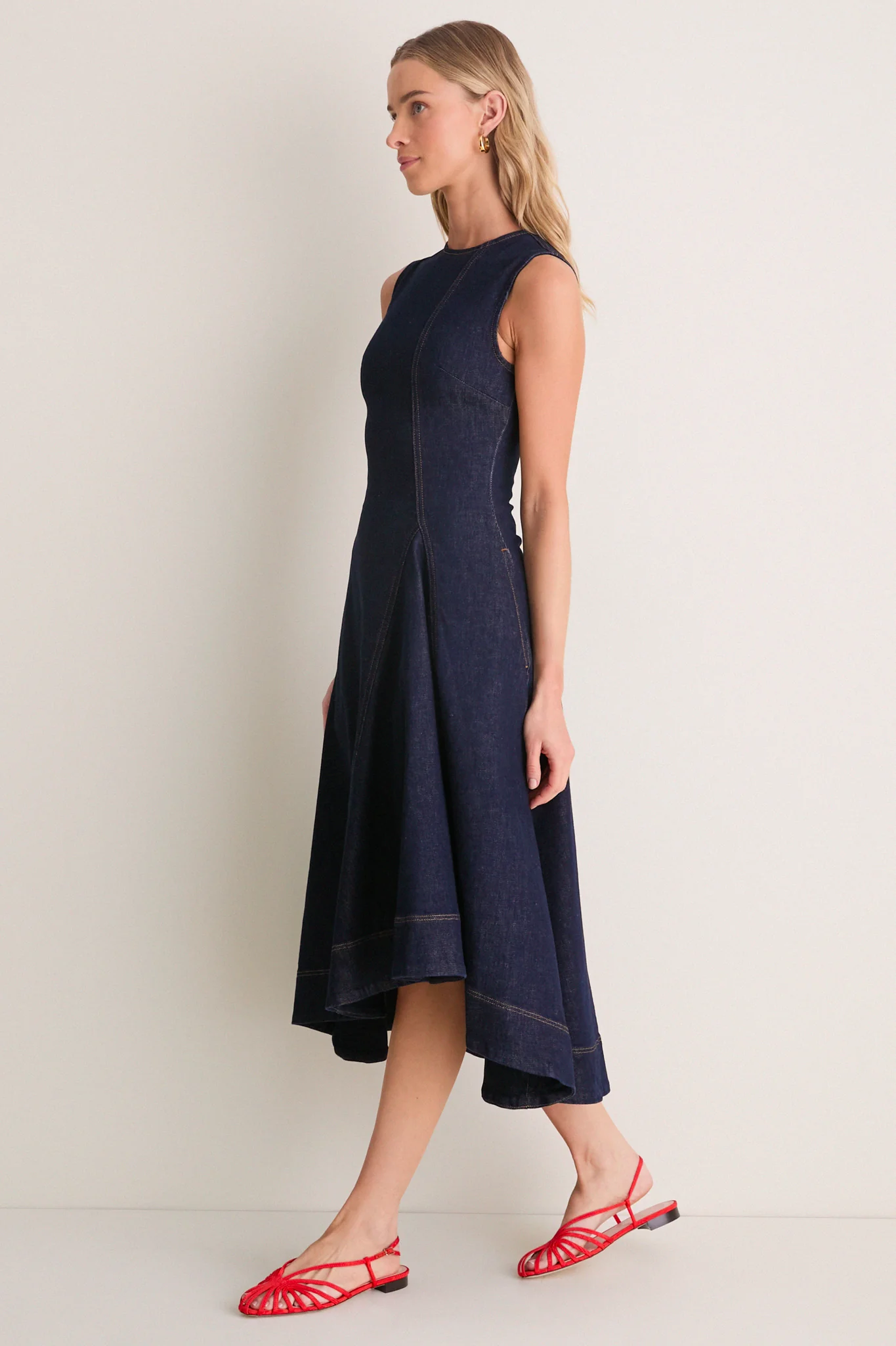 Indigo Liberty Denim Midi Dress - Image 3