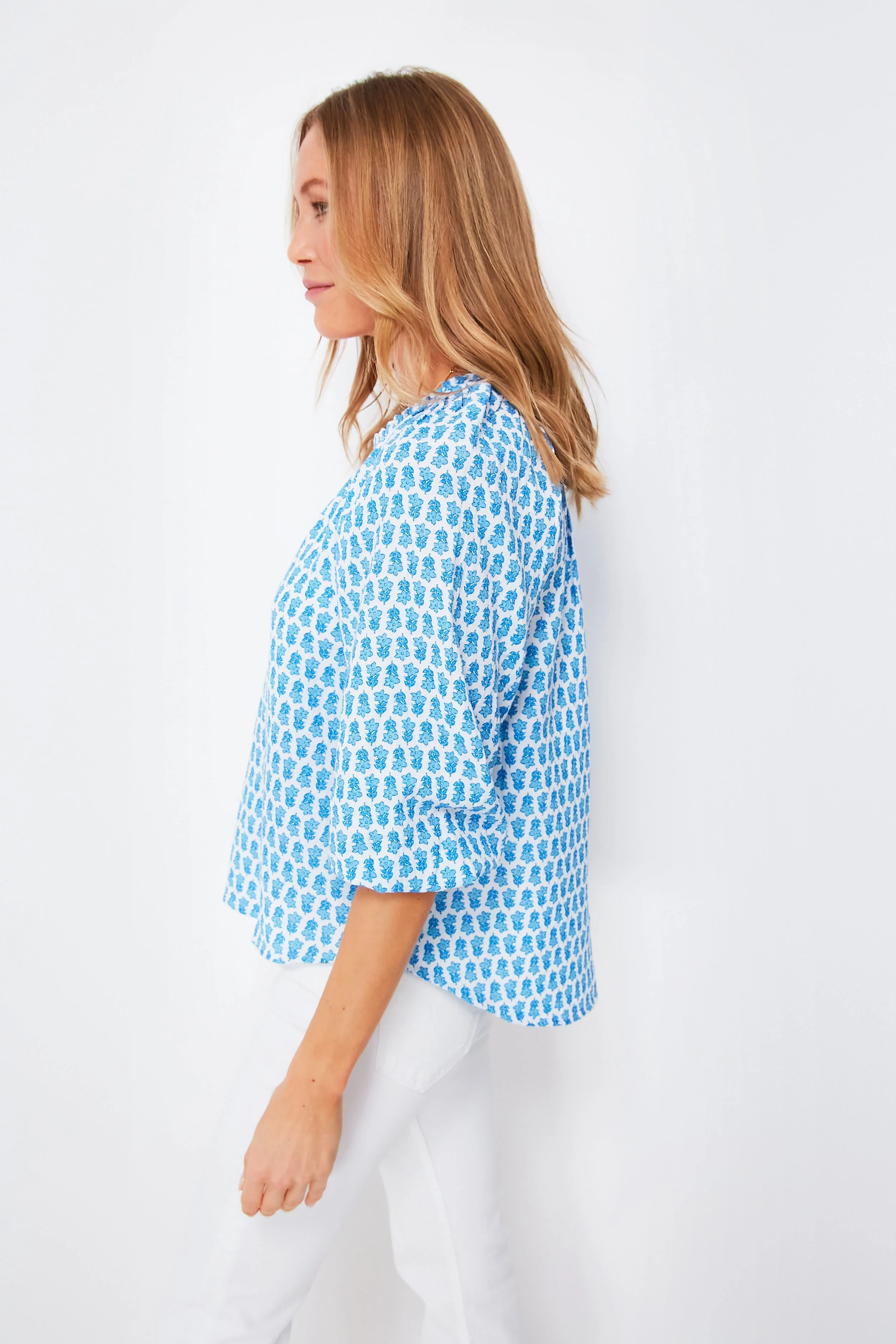 Island Ocean Breeze Seastitch Block Print Popover - Image 3
