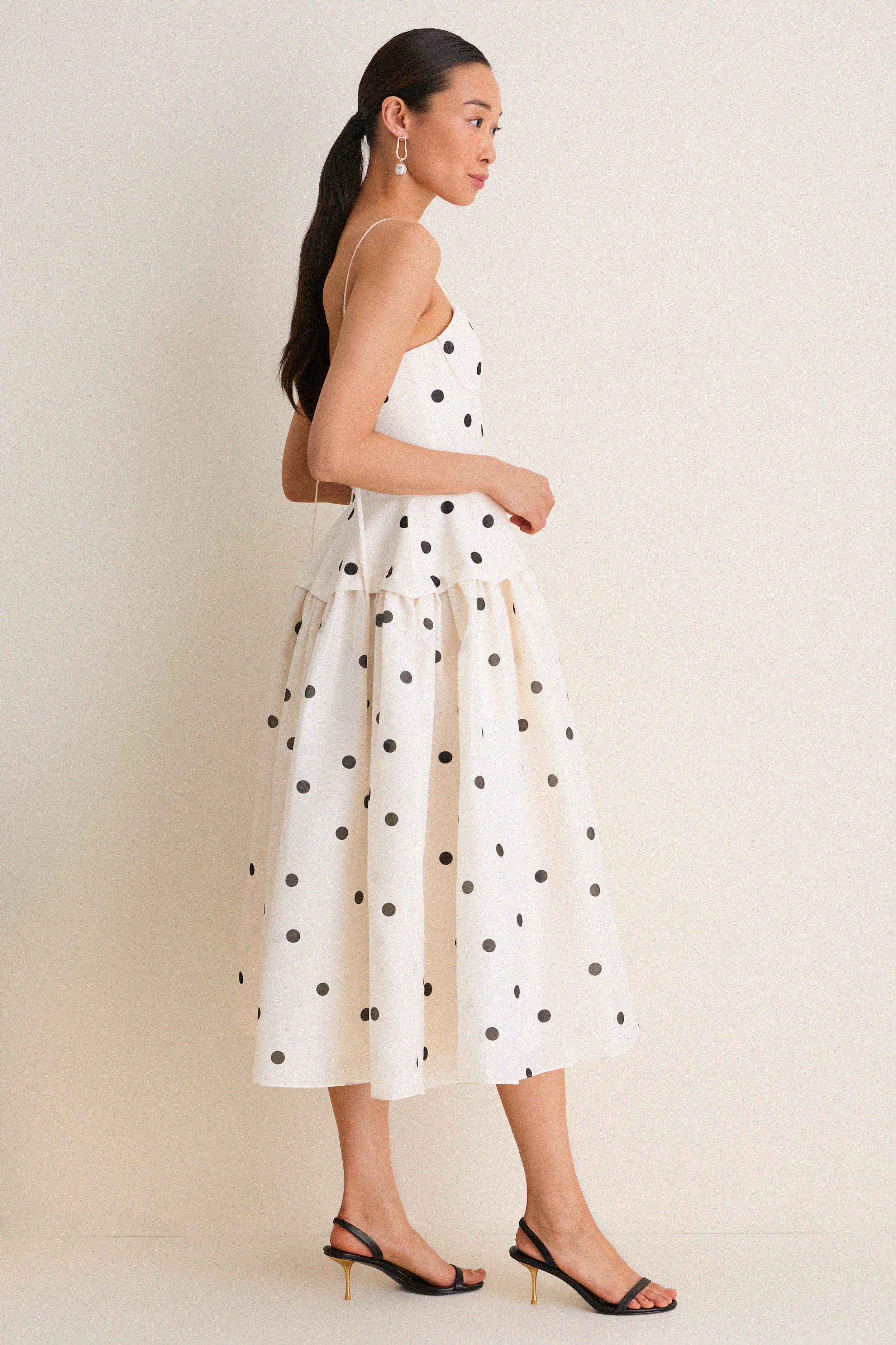 Ivory and Black Parma Dress - Image 4
