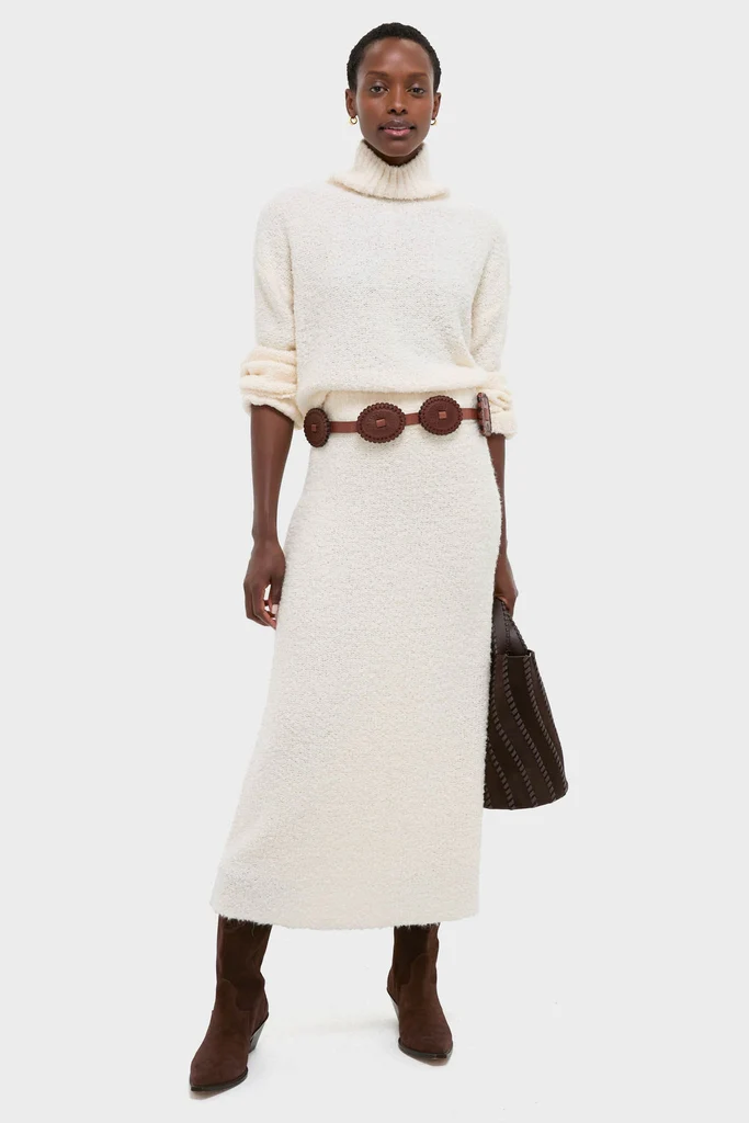 Ivory Boucle Lillia Sweater Skirt - Image 2