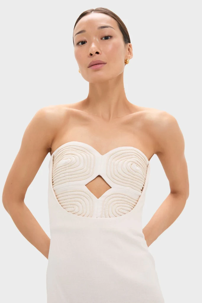 Ivory Calle Palmas Embroidered Midi Dress - Image 2