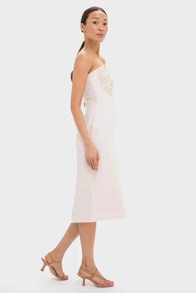 Ivory Calle Palmas Embroidered Midi Dress - Image 4
