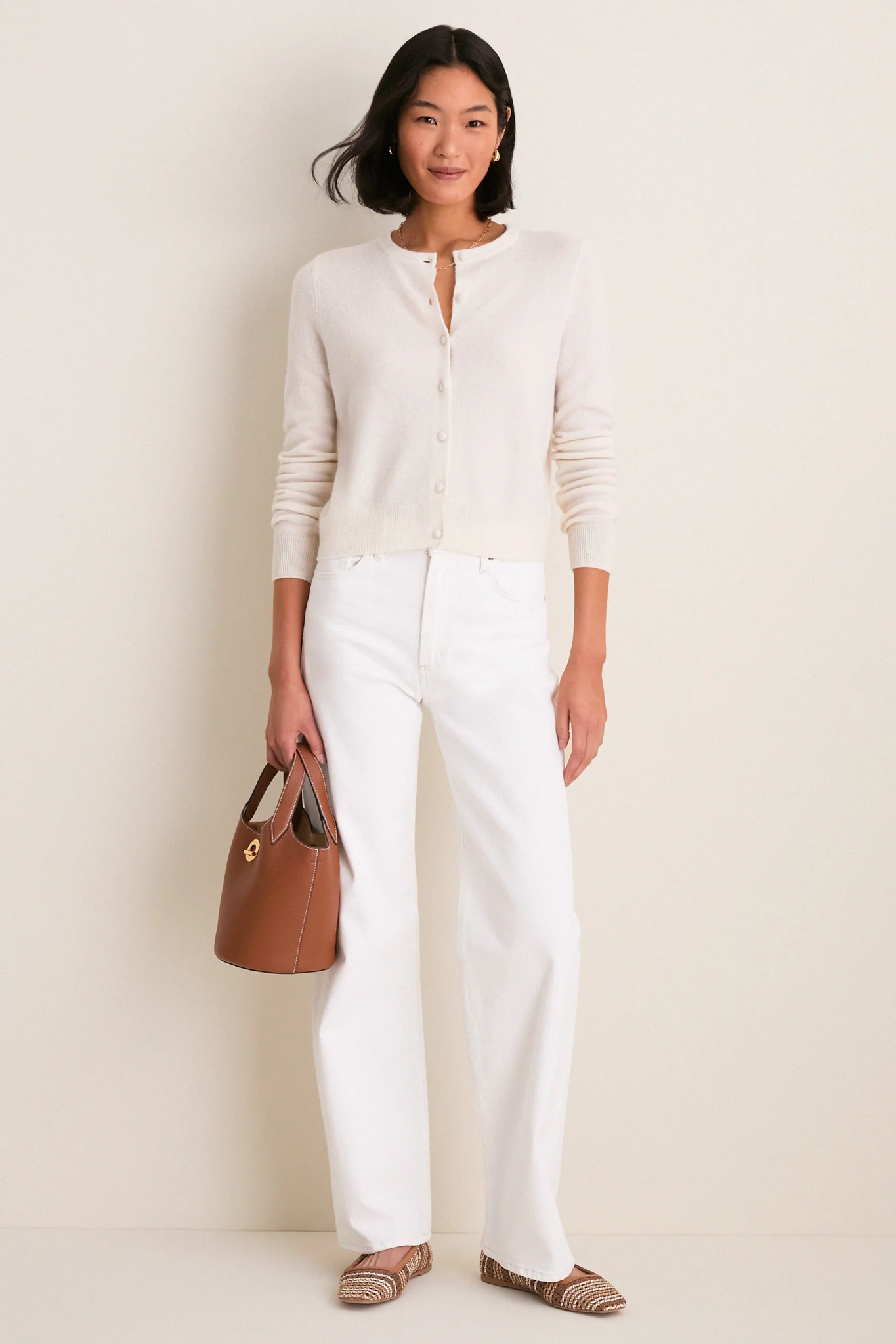 Ivory Cashmere Riley Cardigan - Image 2