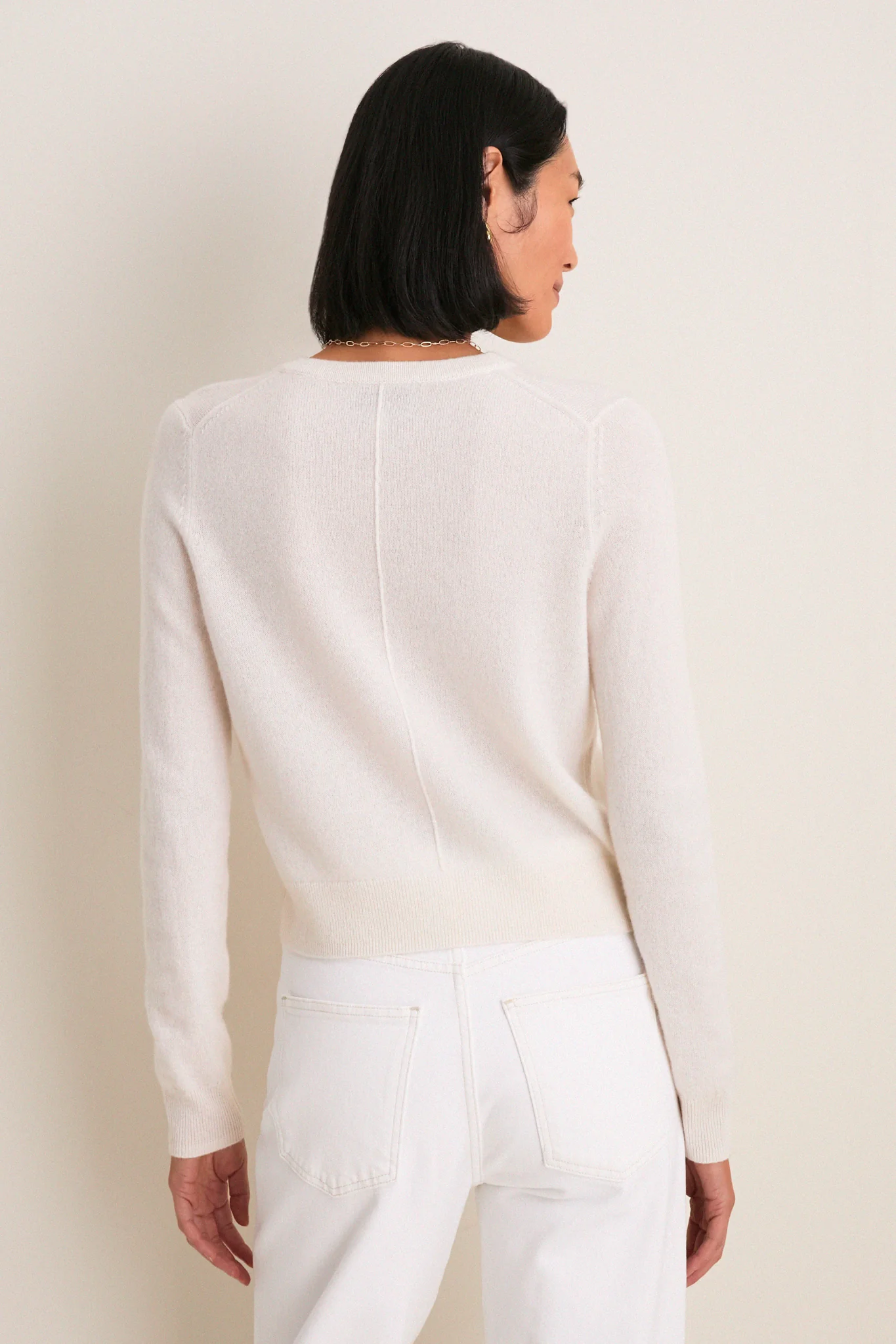 Ivory Cashmere Riley Cardigan - Image 4