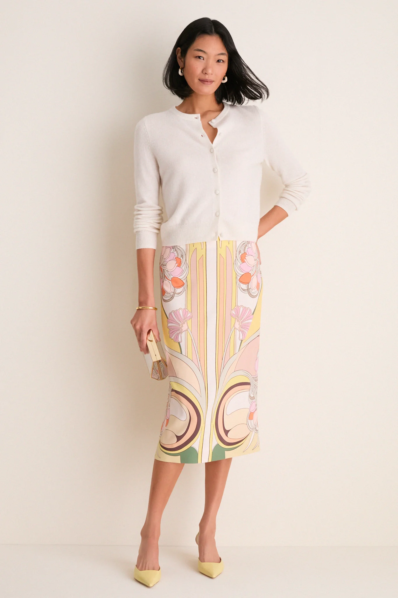 Ivory Cashmere Riley Cardigan - Image 7