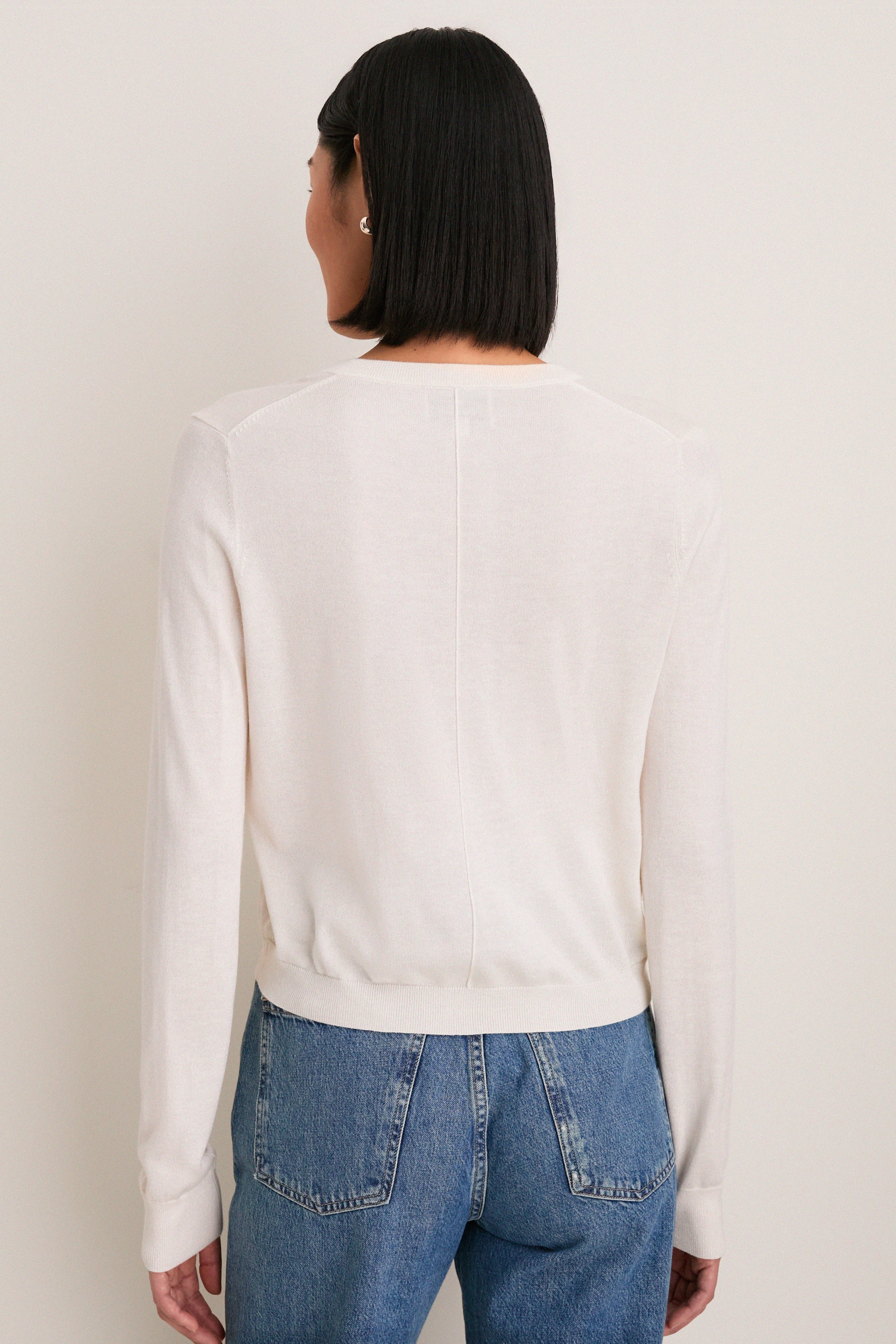 Ivory Cashmere Silk Spencer Cardigan - Image 4