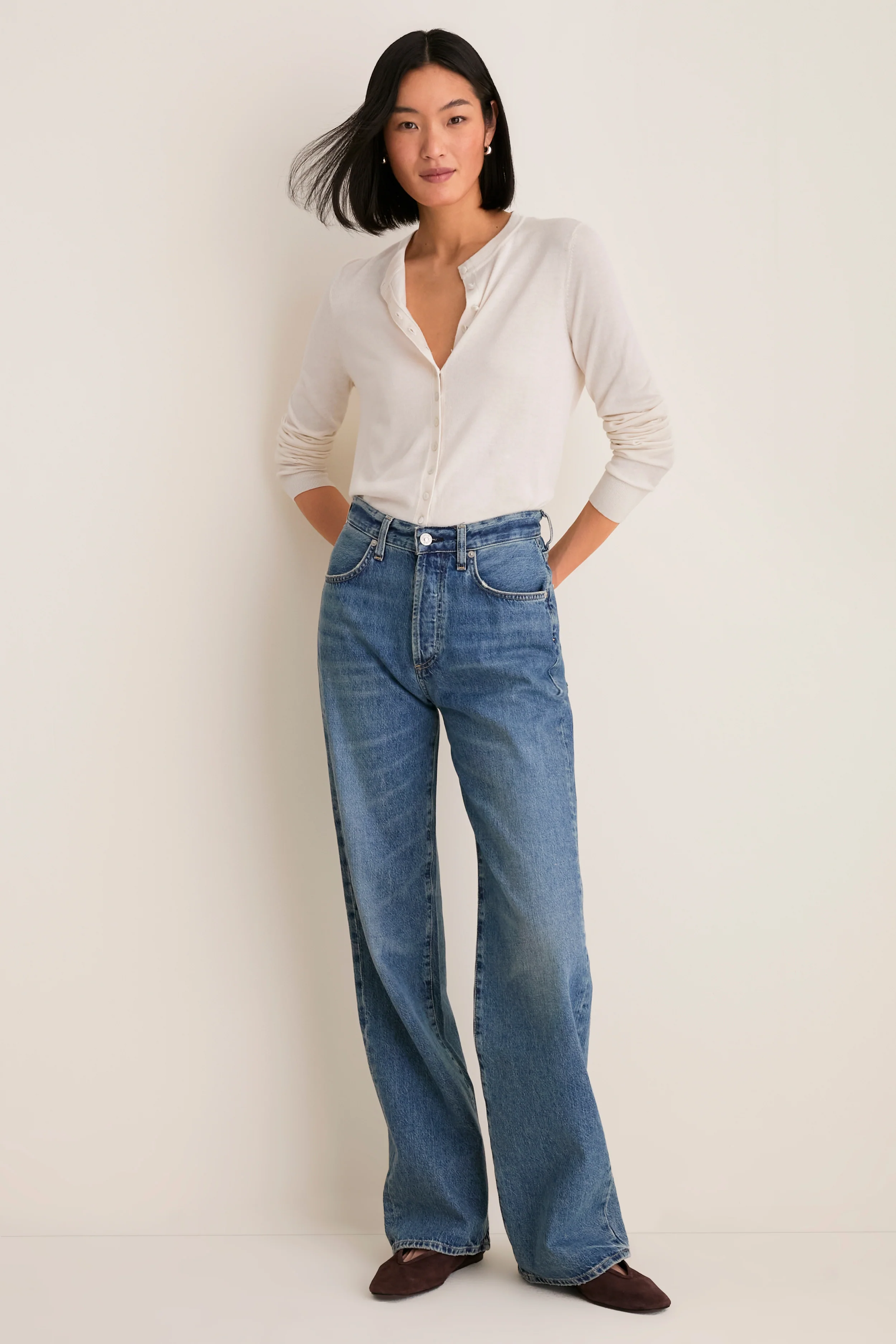 Ivory Cashmere Silk Spencer Cardigan - Image 6