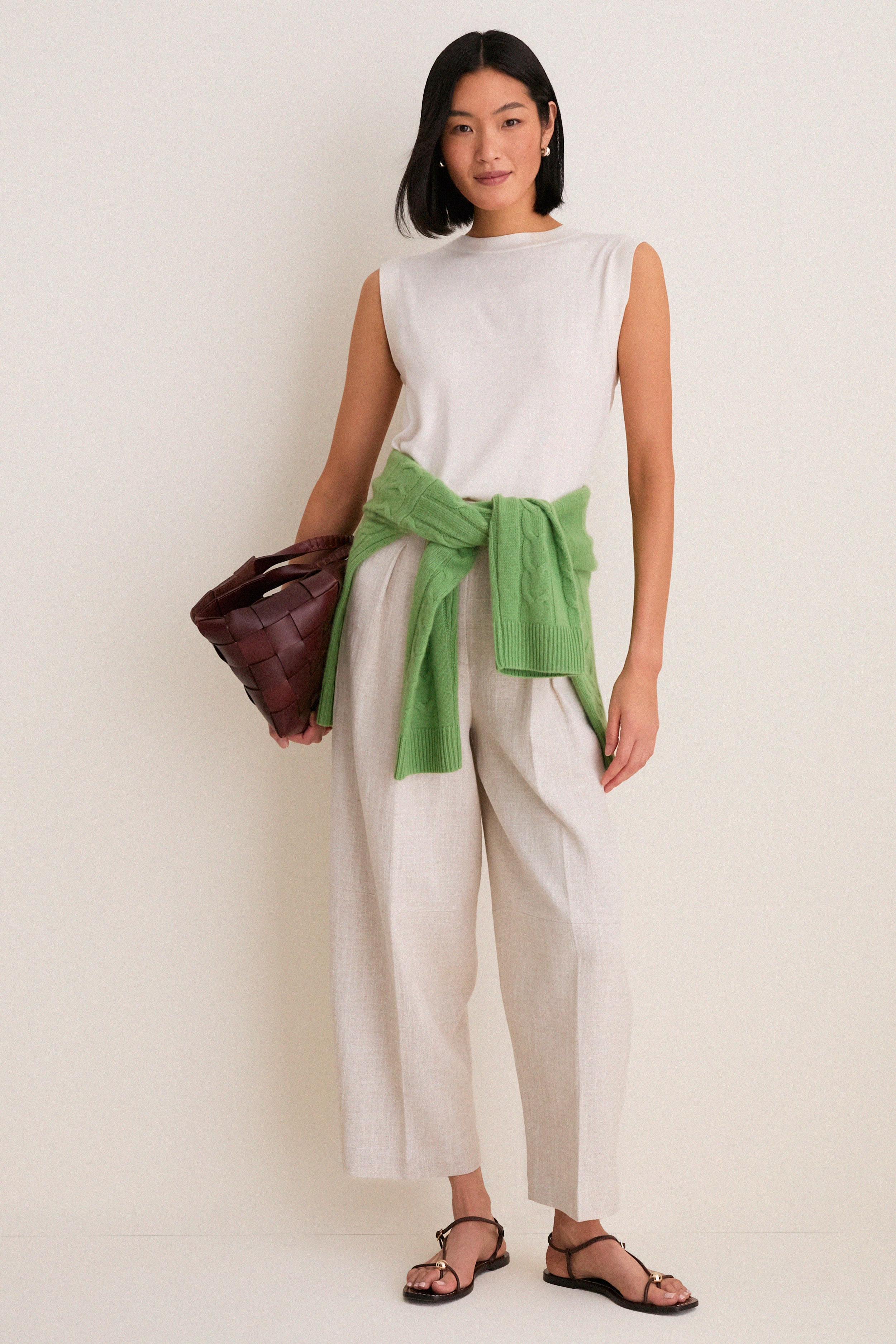 Ivory Cashmere Silk Sleeveless Ava Shell - Image 2